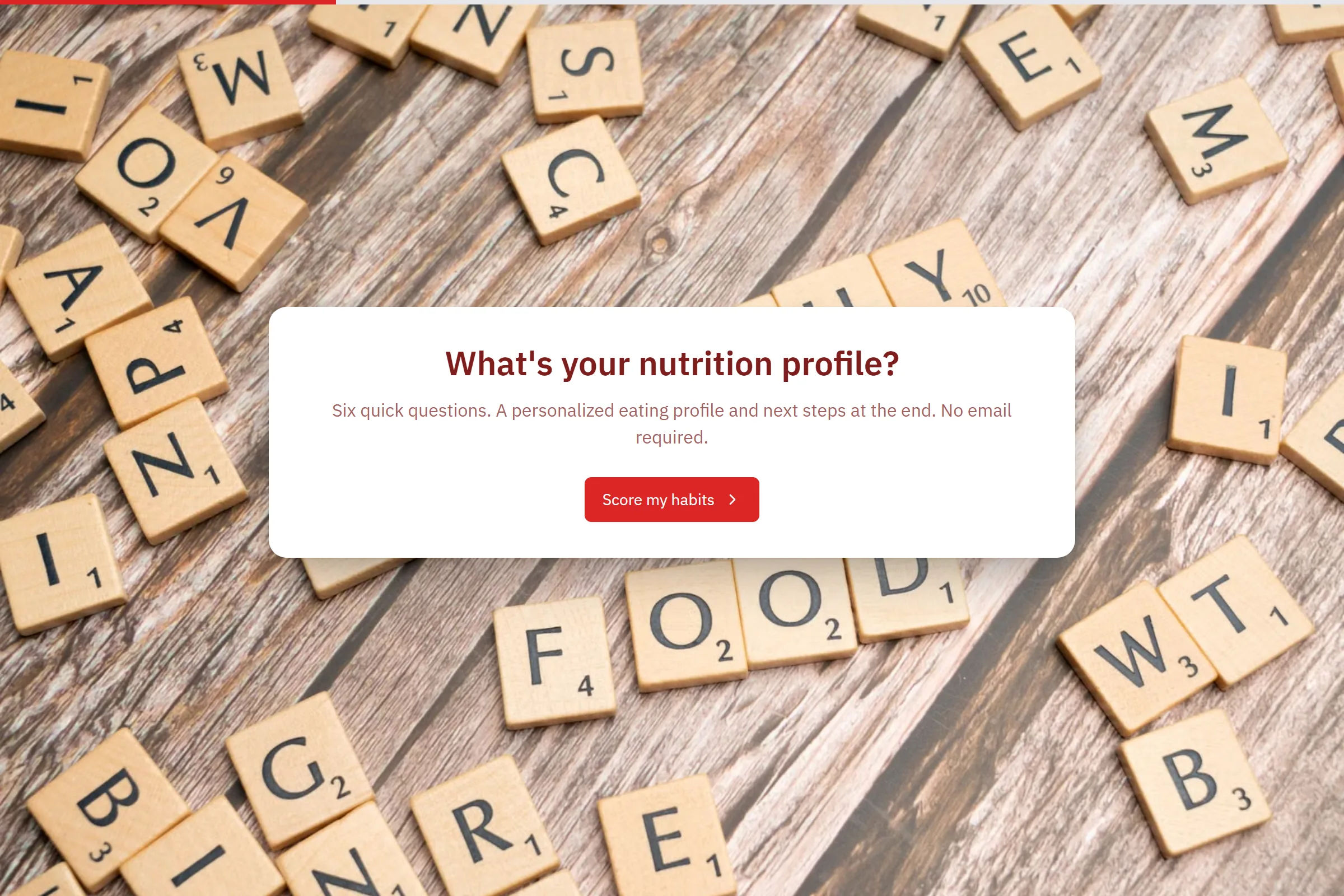 Nutrition Habits Scorer template preview