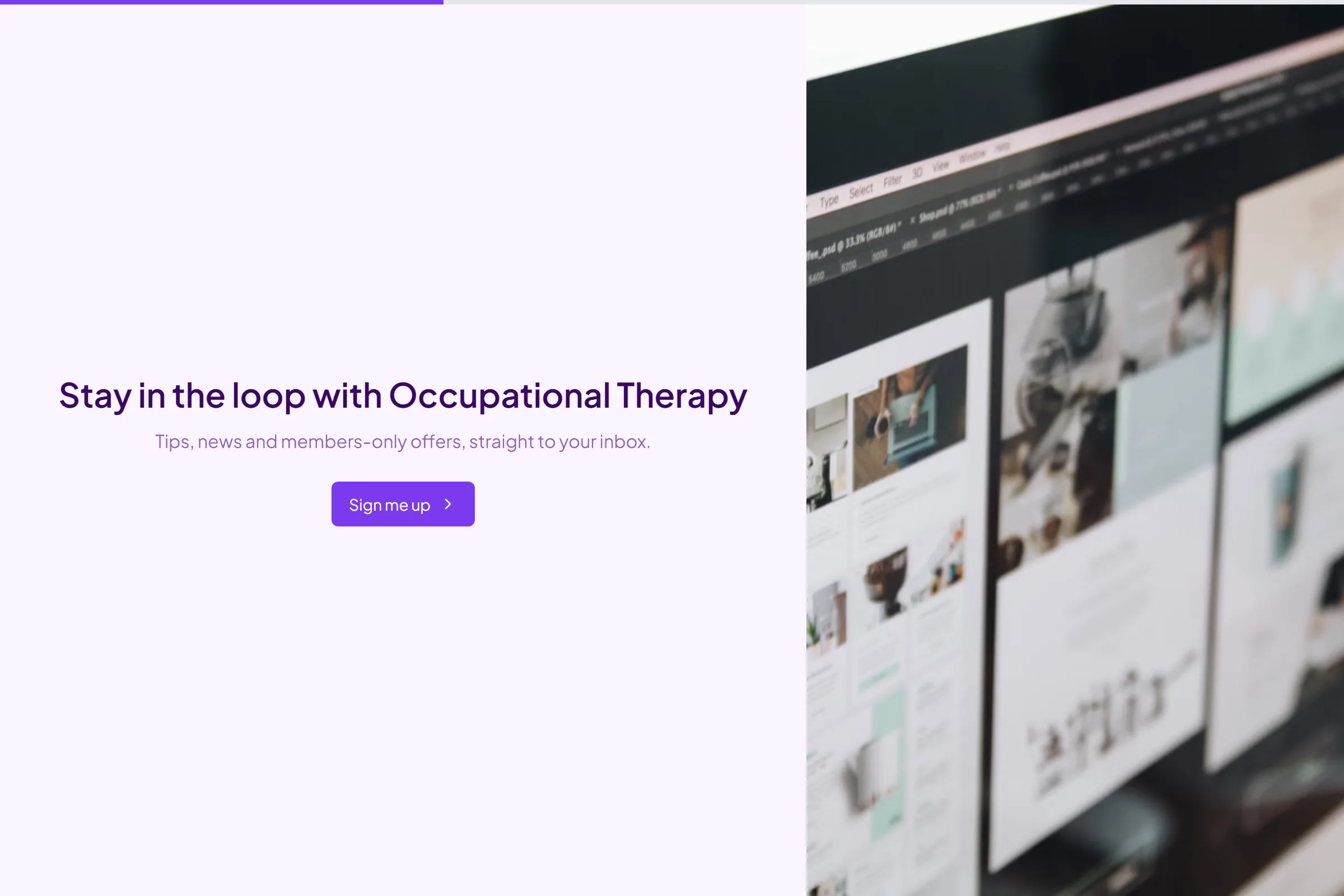 Occupational Therapy Newsletter & Updates Signup template preview
