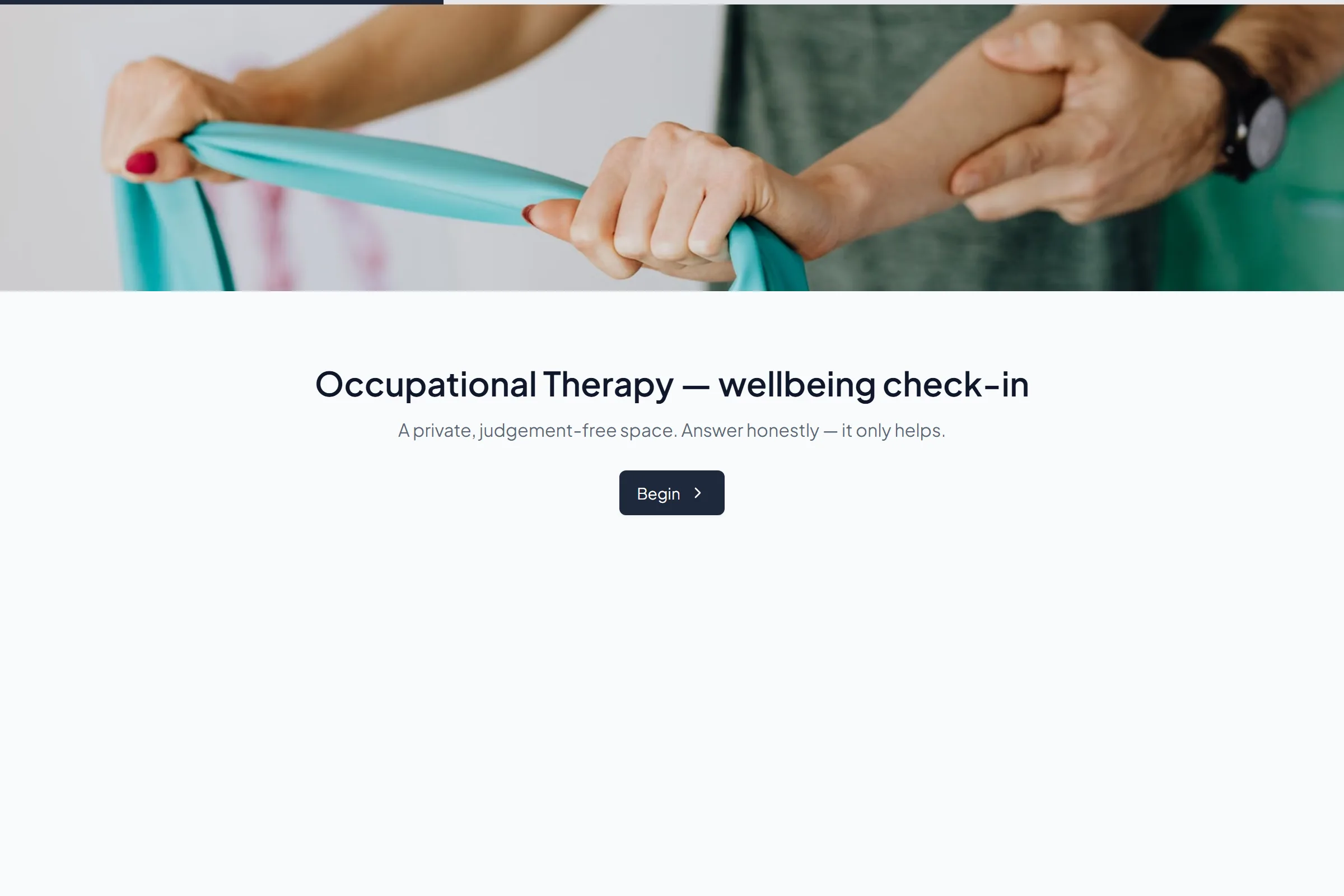 Occupational Therapy Wellbeing Check-in template preview