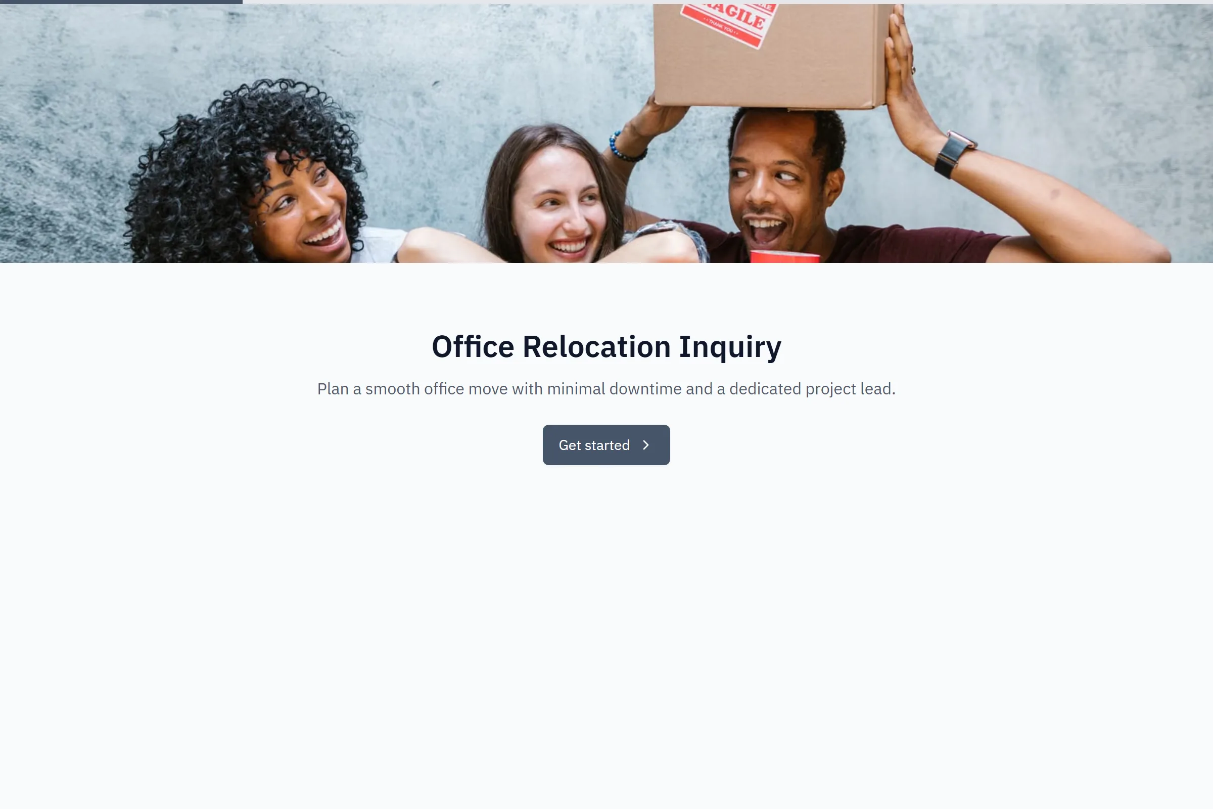 Office Relocation Inquiry template preview