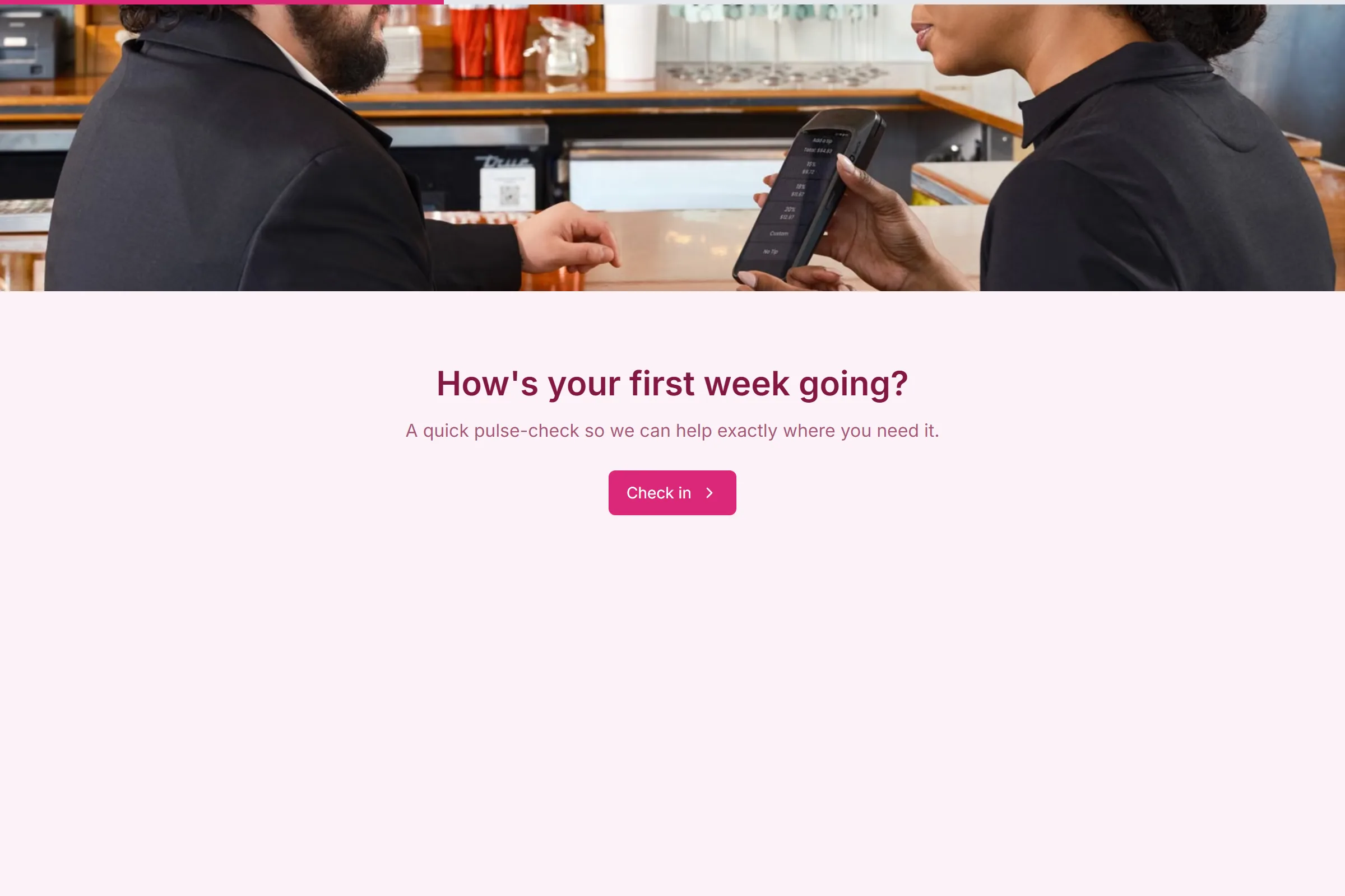 Onboarding Support Check-In template preview