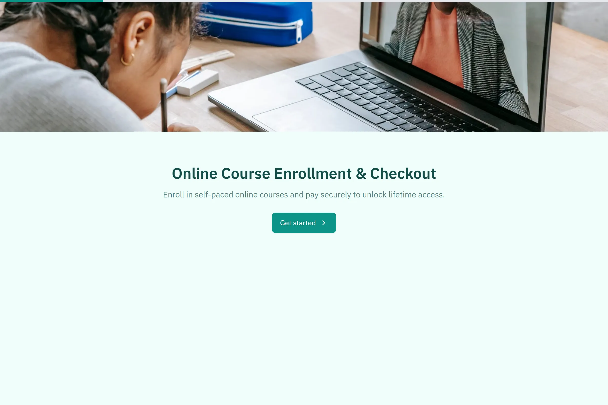 Online Course Enrollment & Checkout template preview