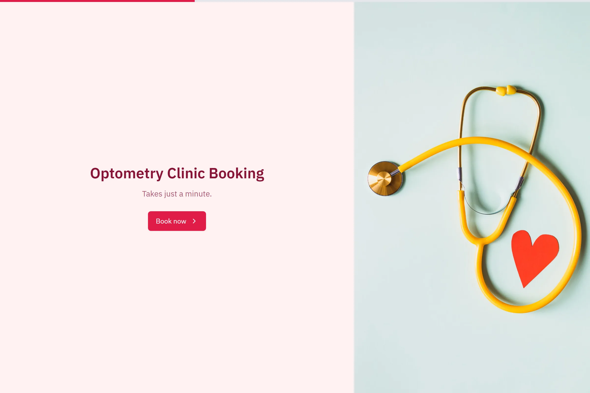 Optometry Clinic Booking template preview