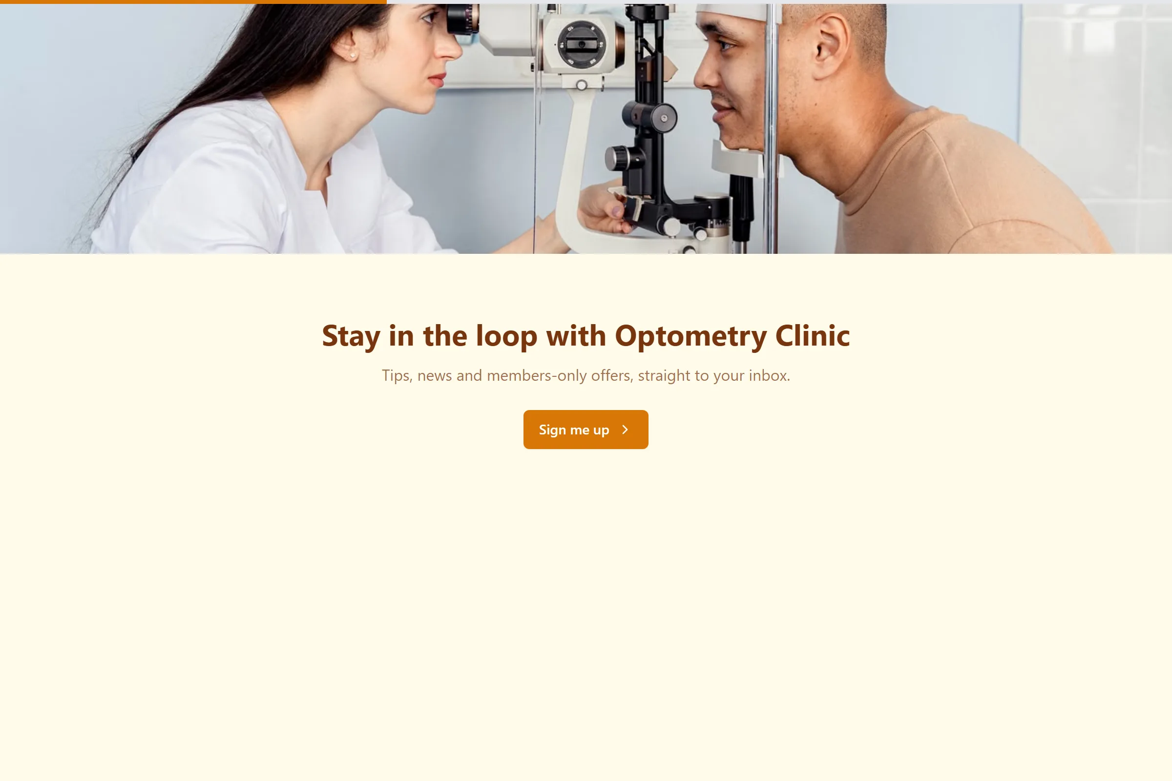 Optometry Clinic Newsletter & Updates Signup template preview
