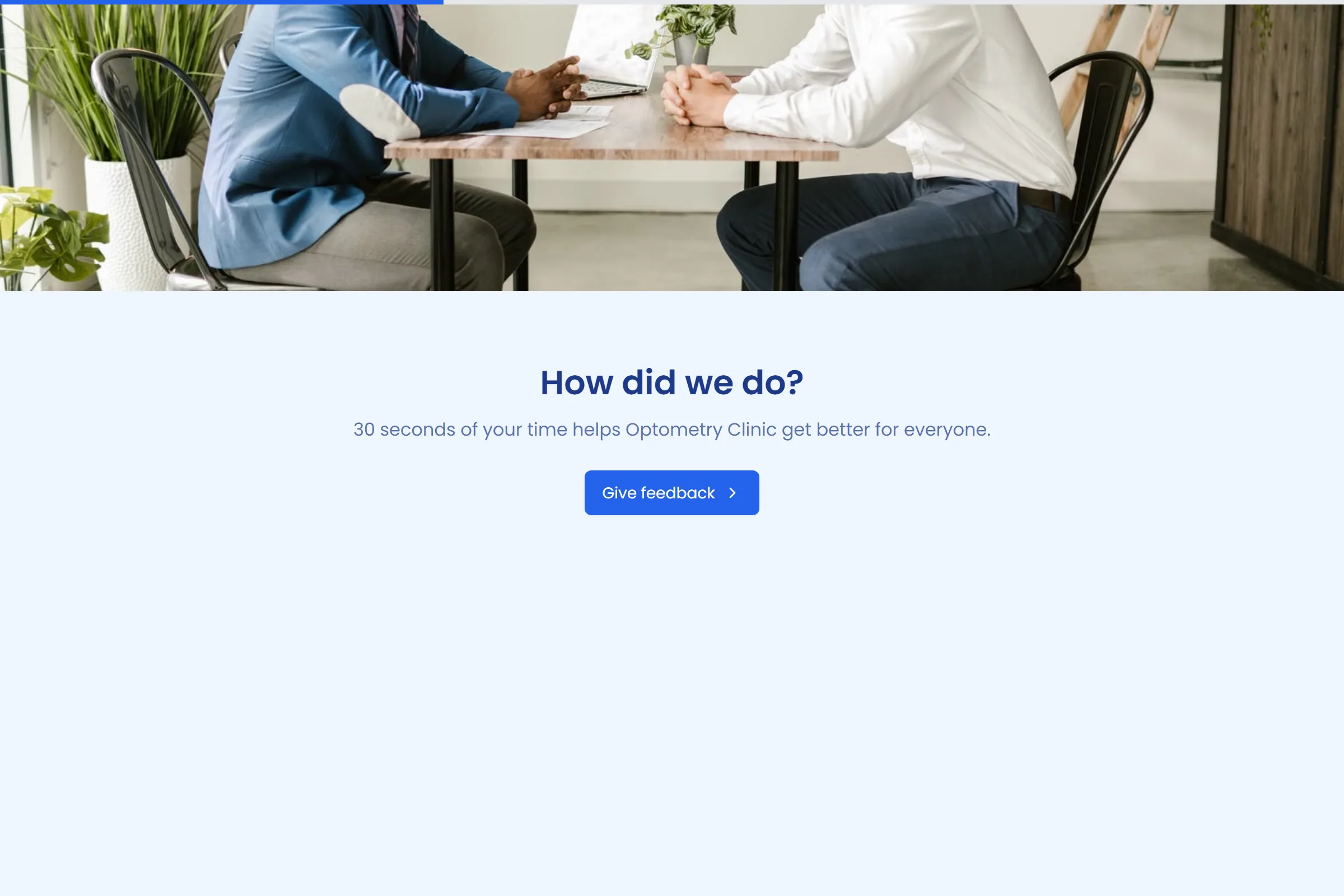 Optometry Clinic Quick Feedback template preview
