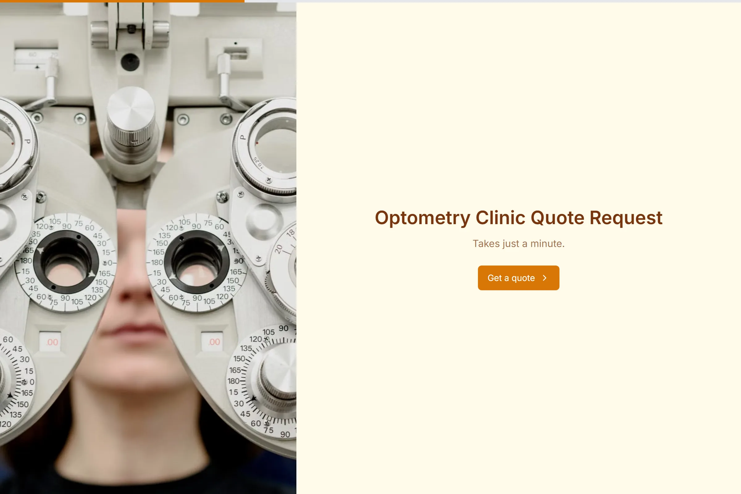 Optometry Clinic Quote Request template preview
