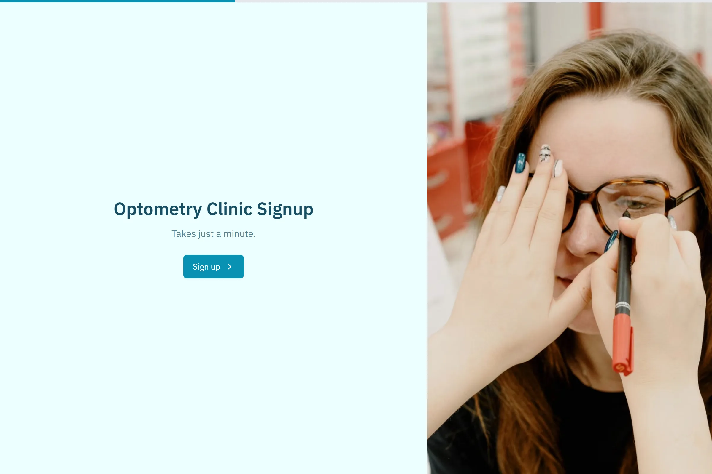 Optometry Clinic Signup template preview