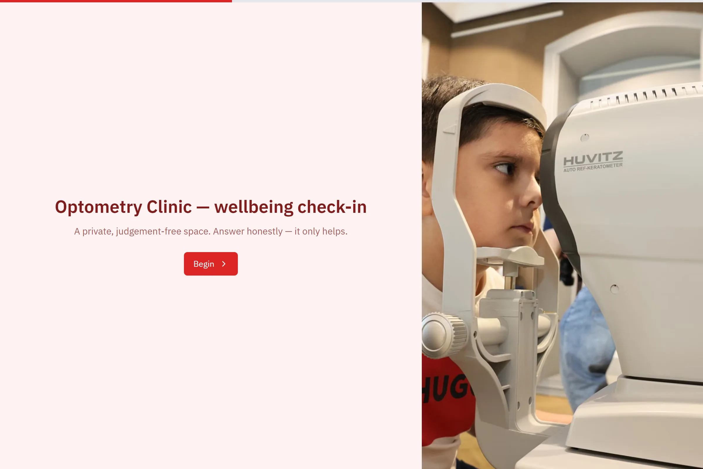 Optometry Clinic Wellbeing Check-in template preview