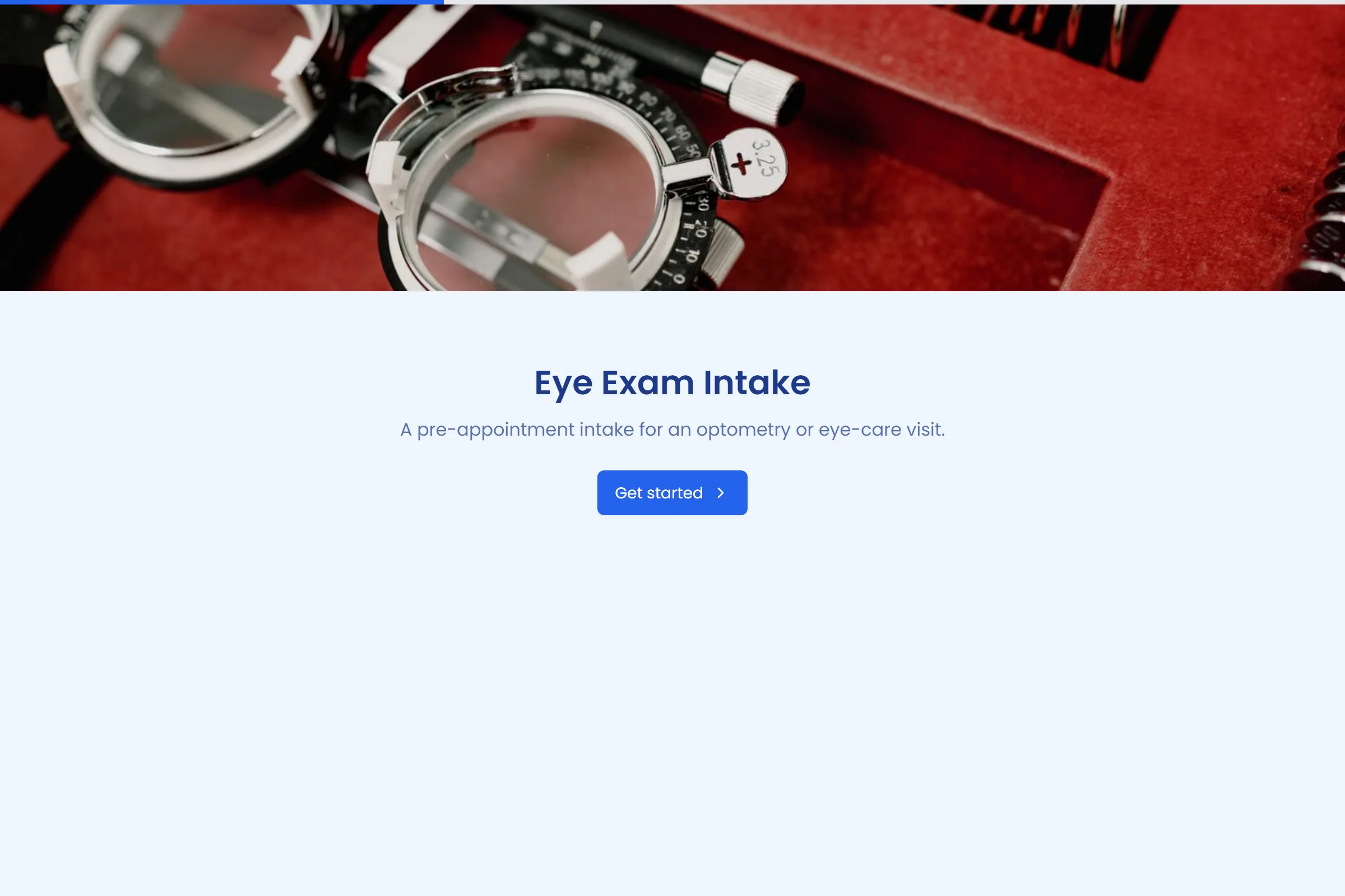 Eye Exam Intake template preview