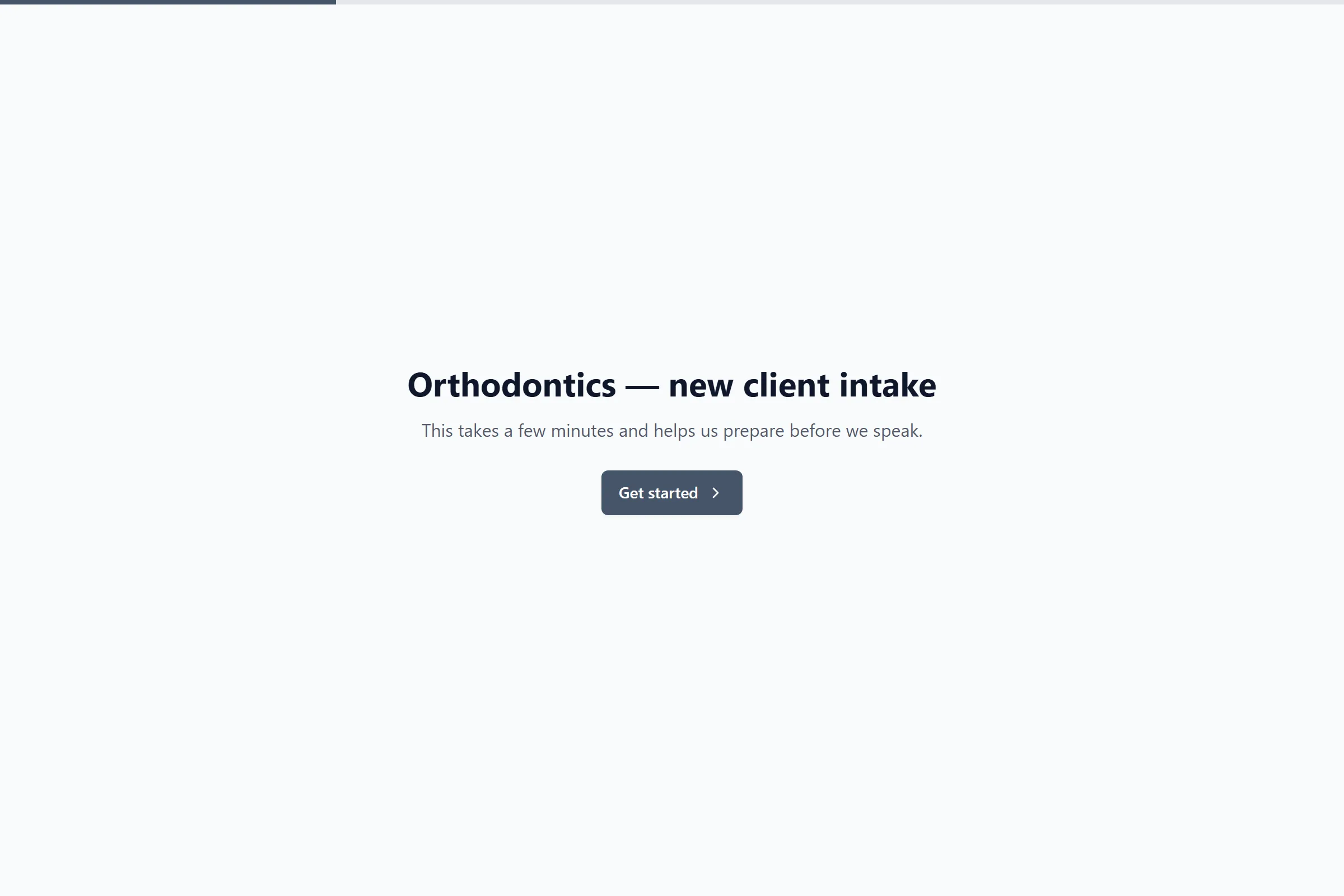 Orthodontics New Client Intake template preview