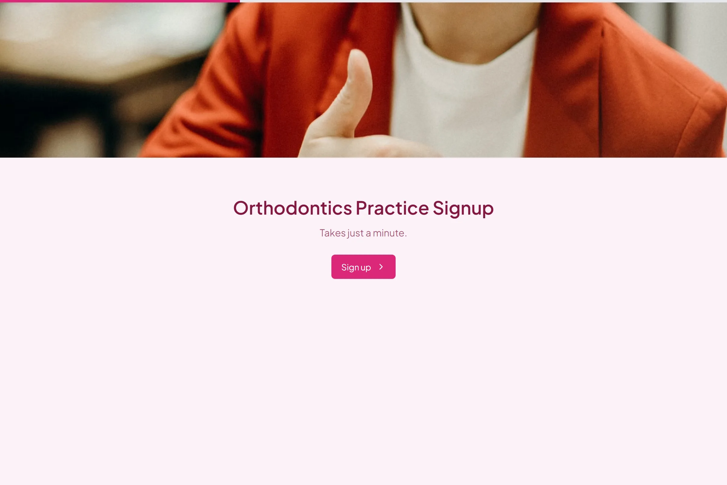 Orthodontics Practice Signup template preview