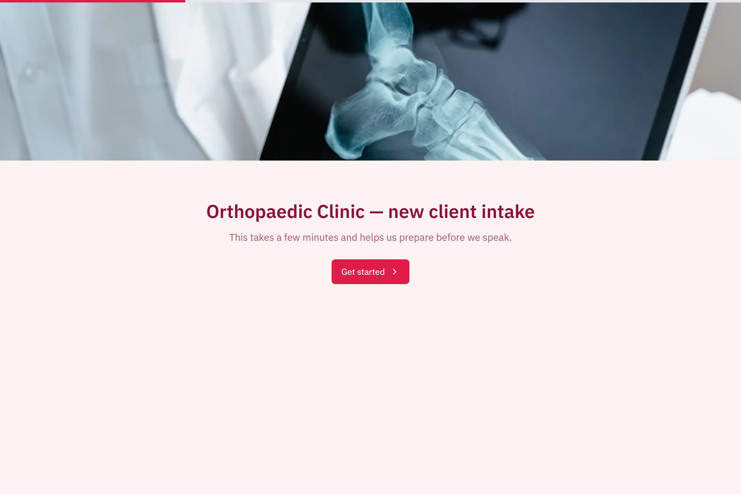 Orthopaedic Clinic New Client Intake template preview