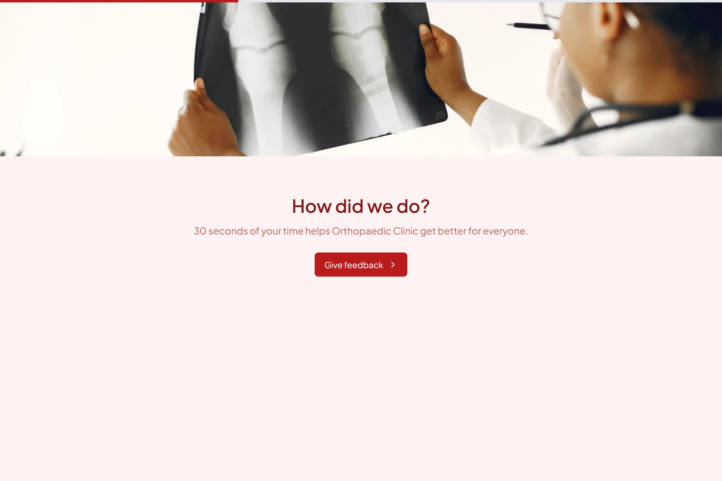 Orthopaedic Clinic Quick Feedback template preview