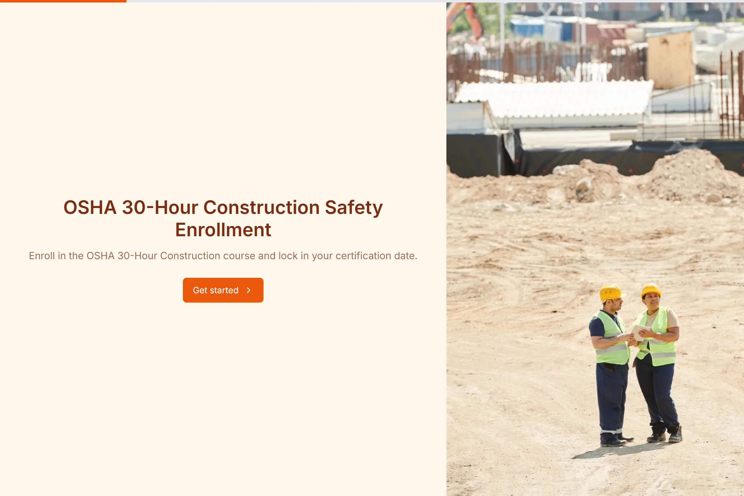 OSHA 30-Hour Construction Safety Enrollment template preview