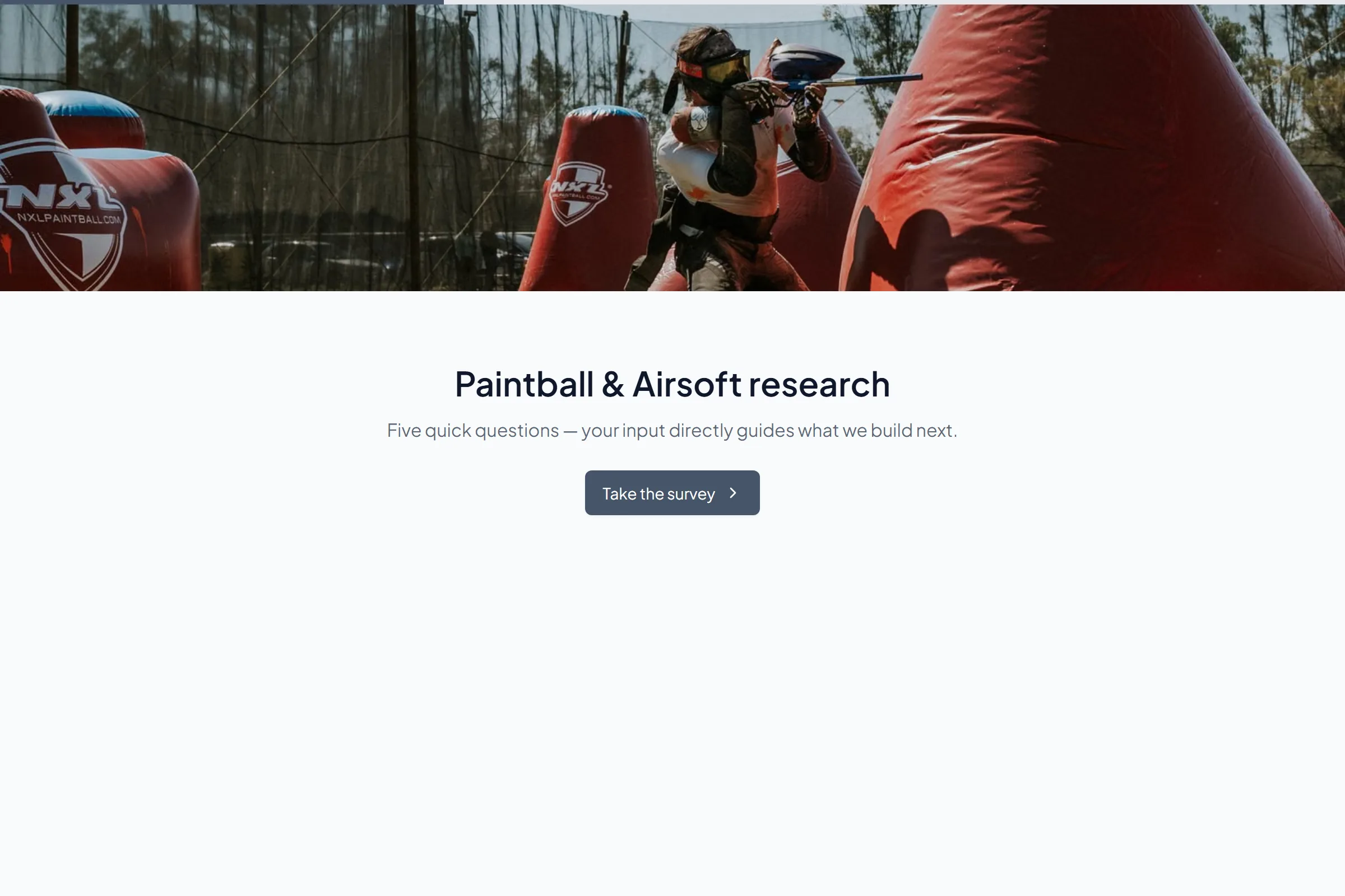 Paintball & Airsoft Market Research Survey template preview