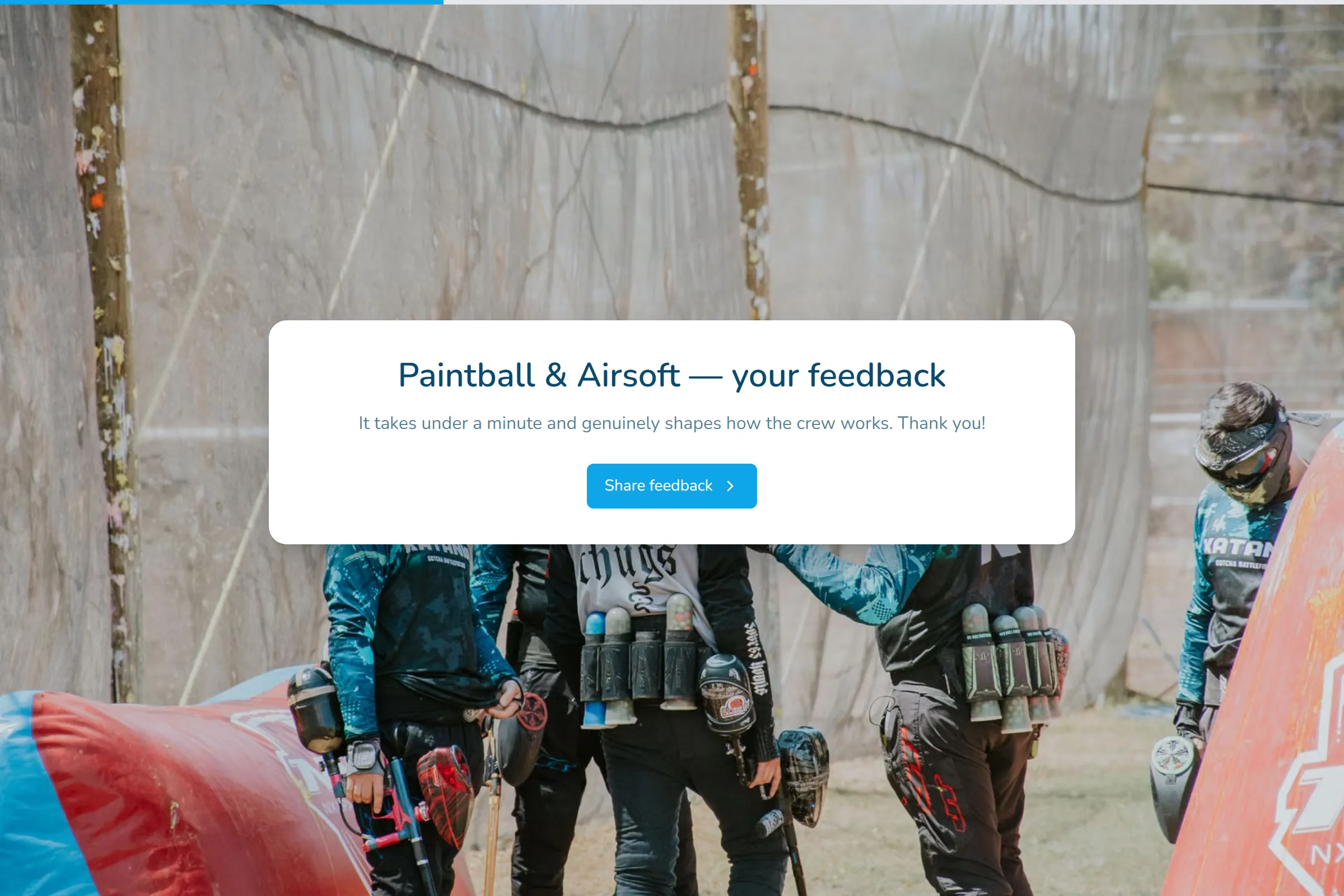 Paintball & Airsoft Satisfaction Survey template preview