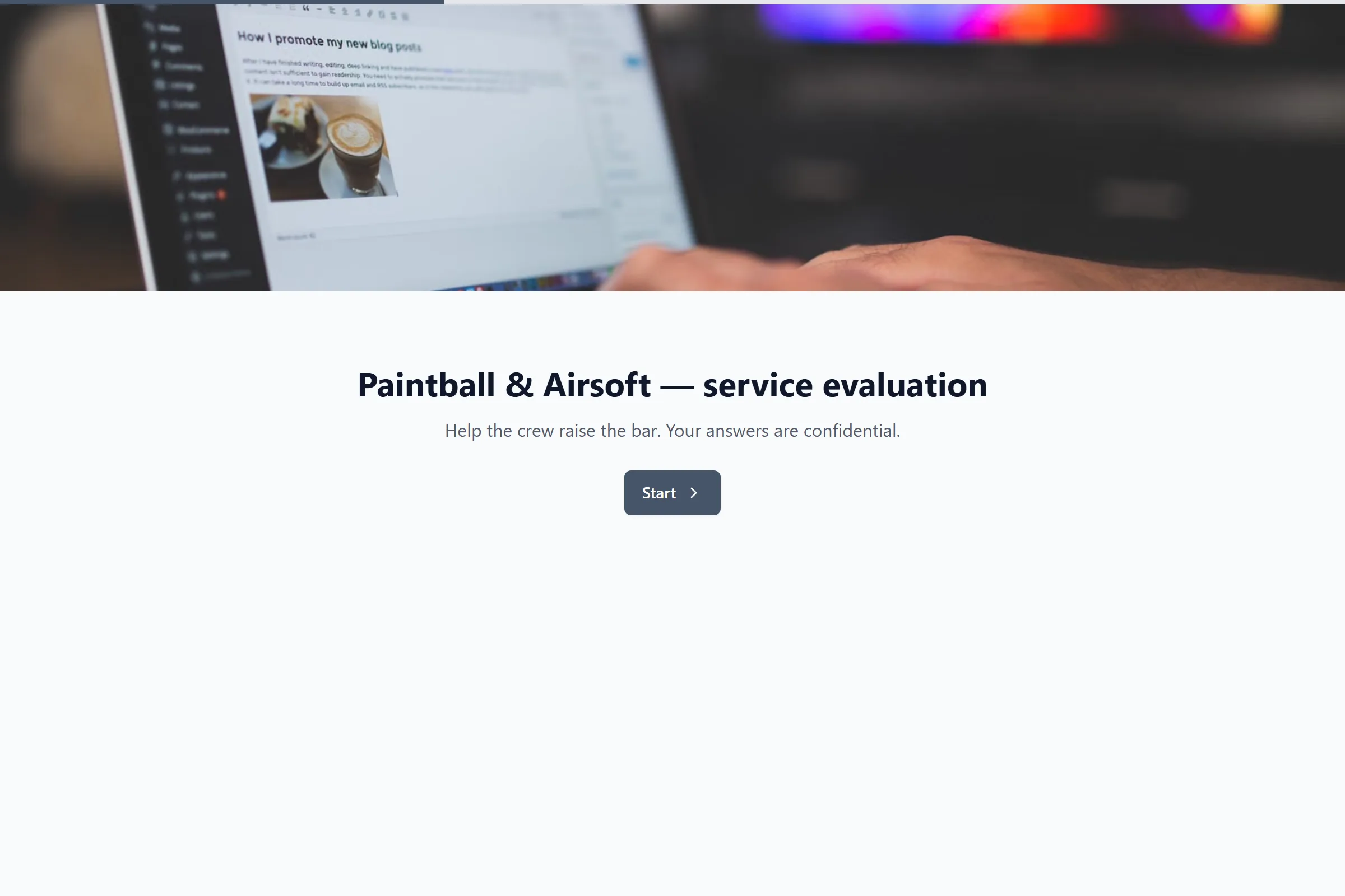 Paintball & Airsoft Service Evaluation template preview