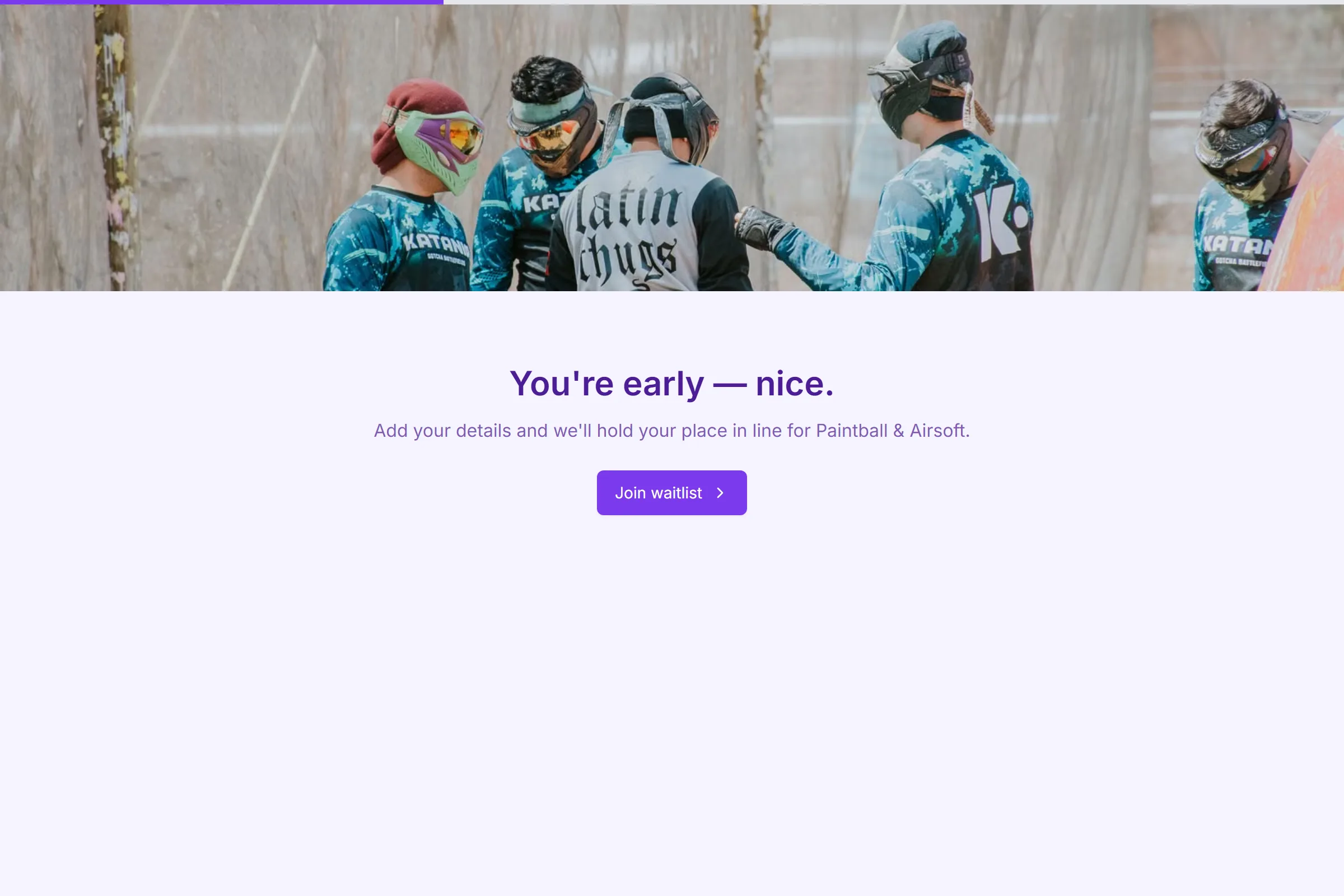 Paintball & Airsoft Waitlist template preview