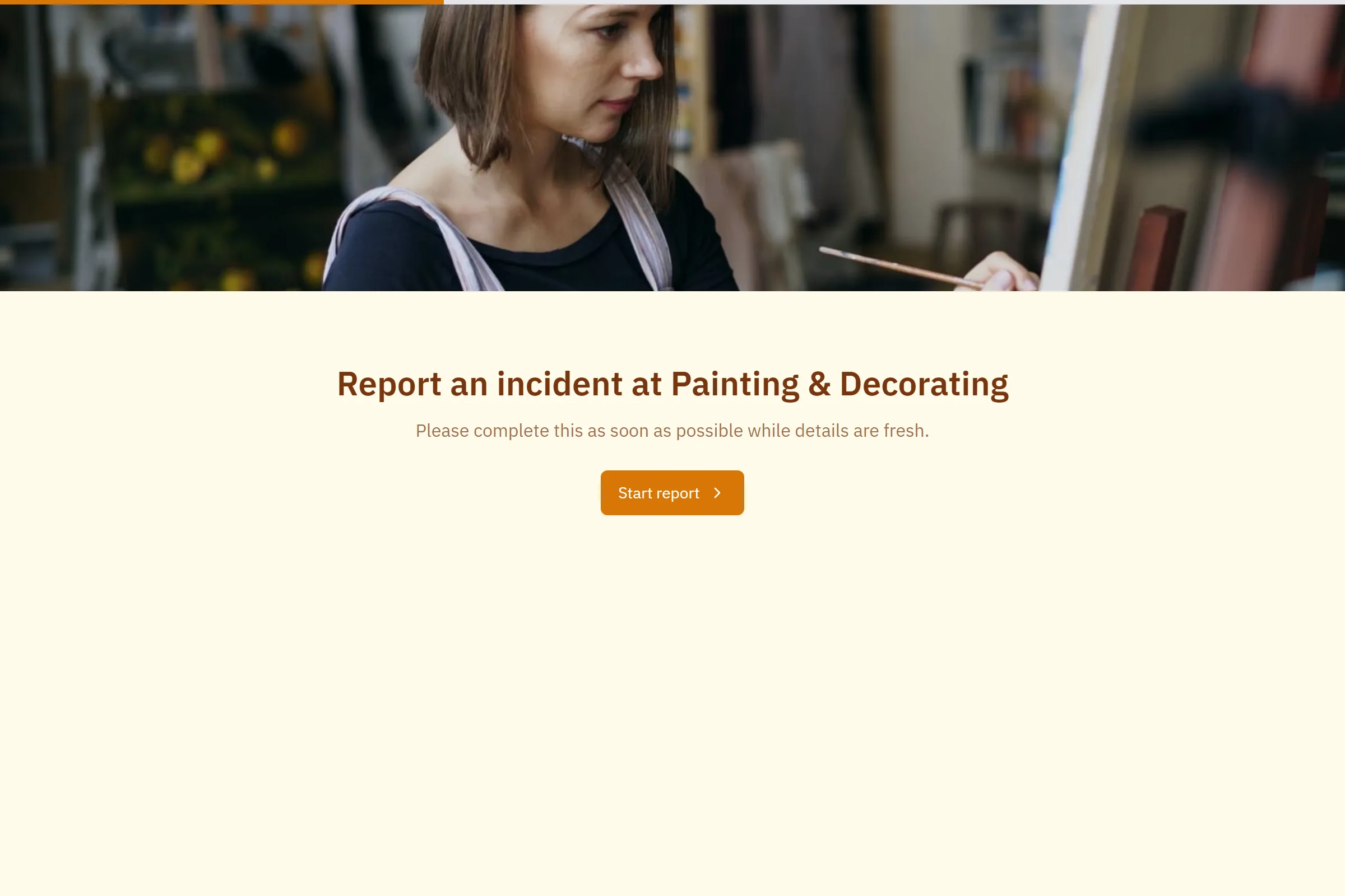 Painting & Decorating Incident Report template preview