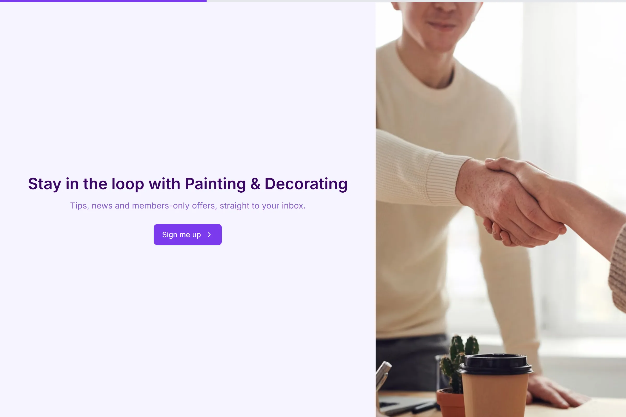 Painting & Decorating Newsletter & Updates Signup template preview