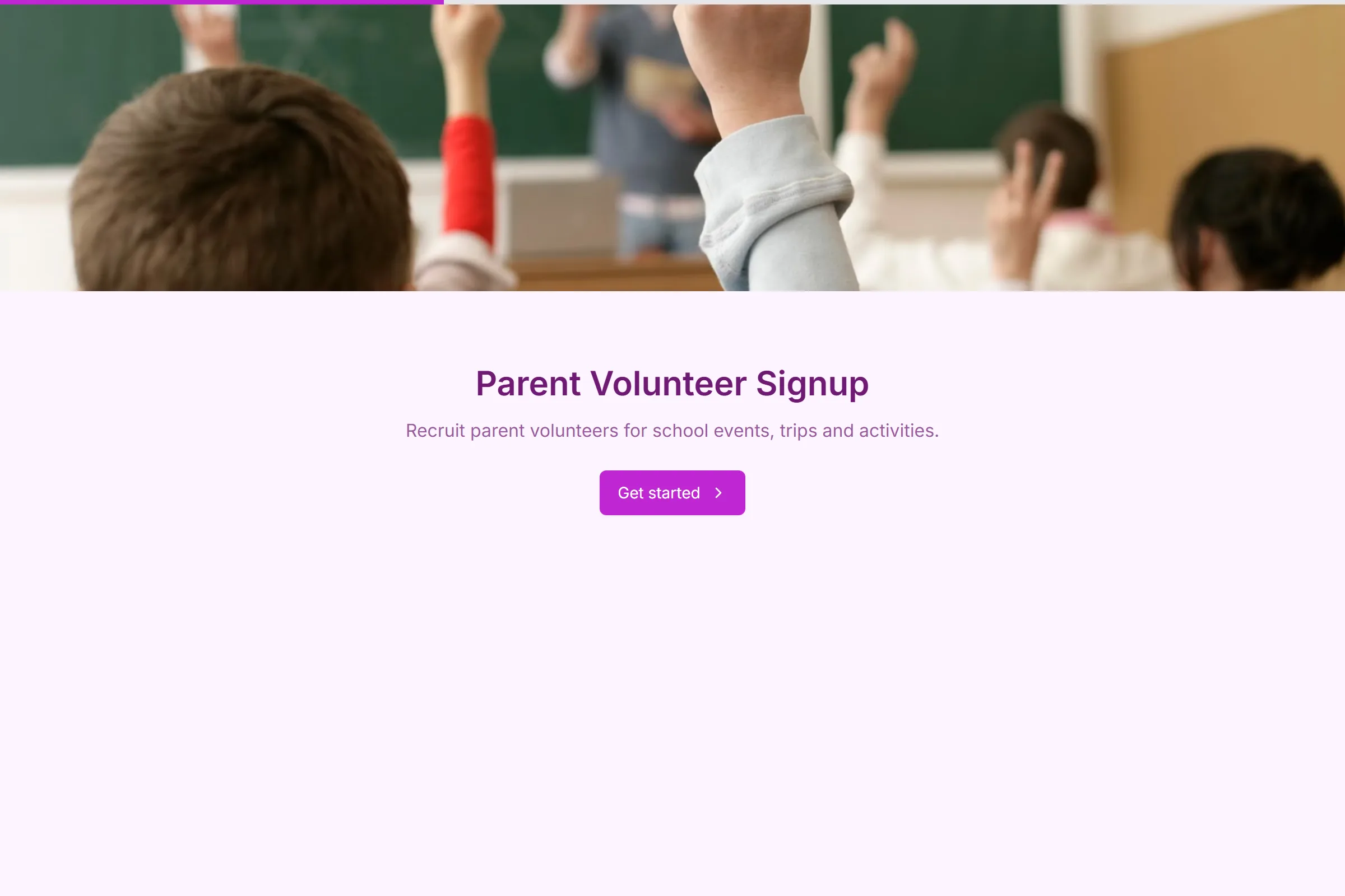 Parent Volunteer Signup template preview