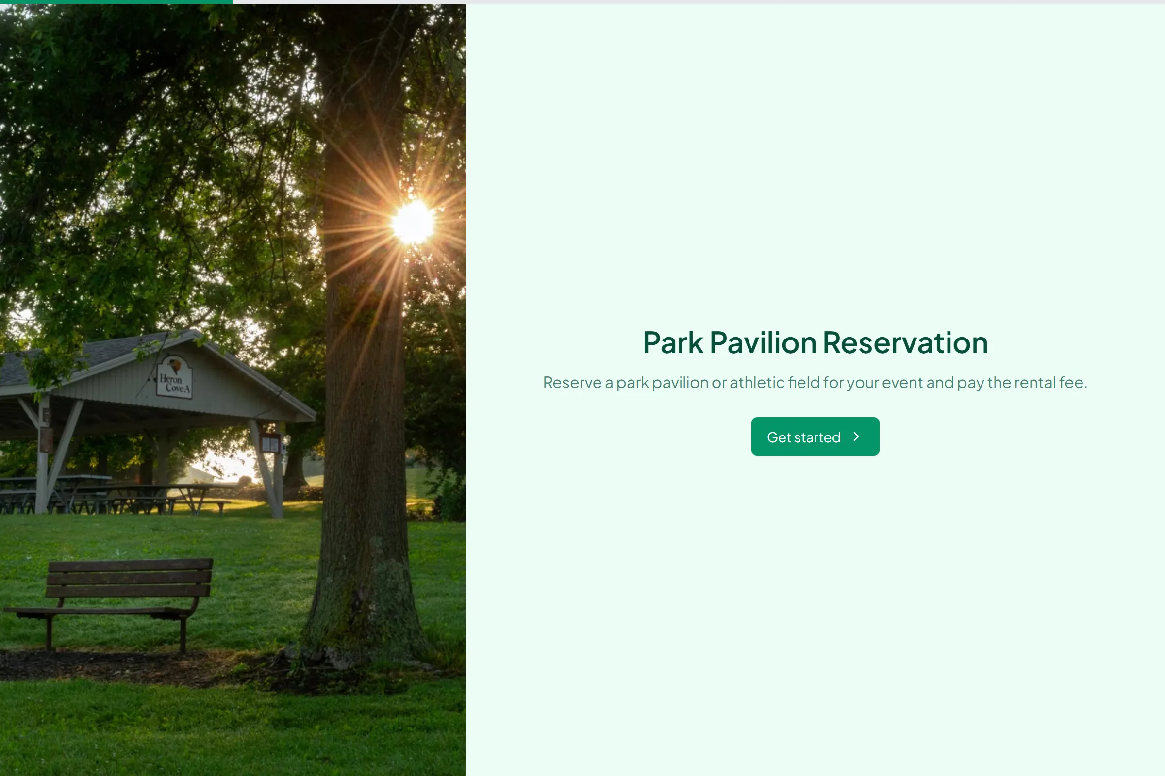 Park Pavilion Reservation template preview