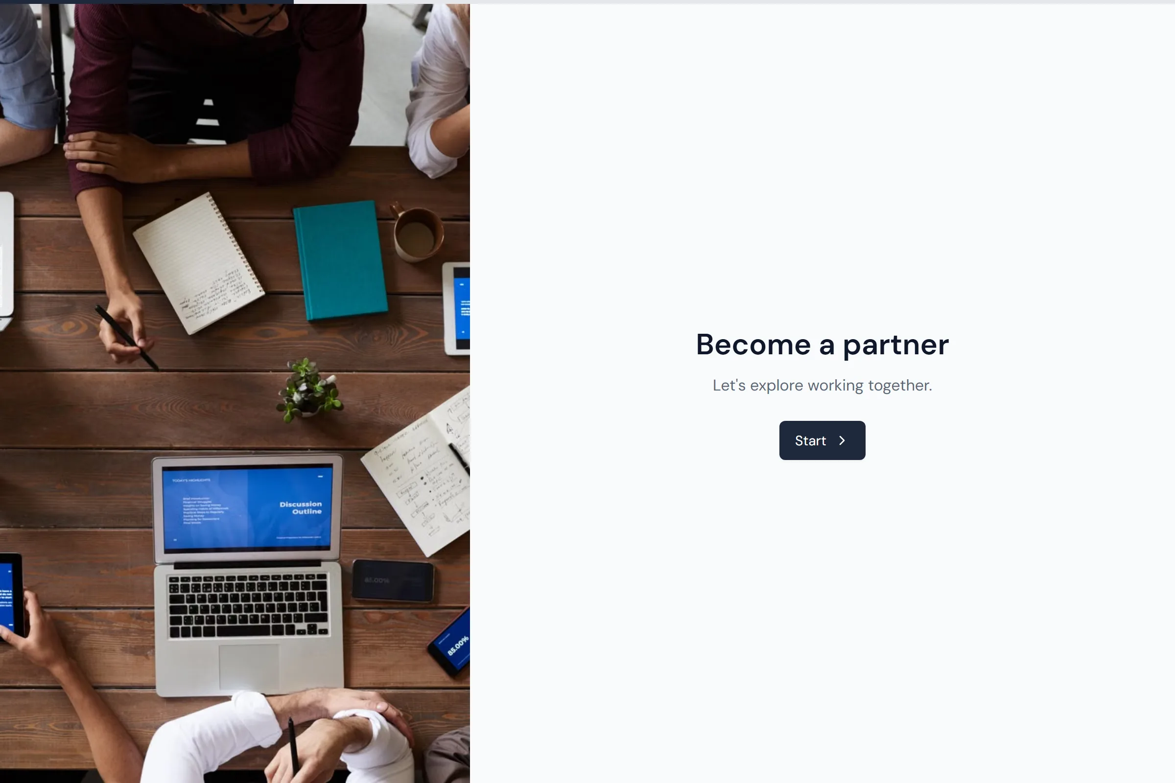 Partnership Application template preview