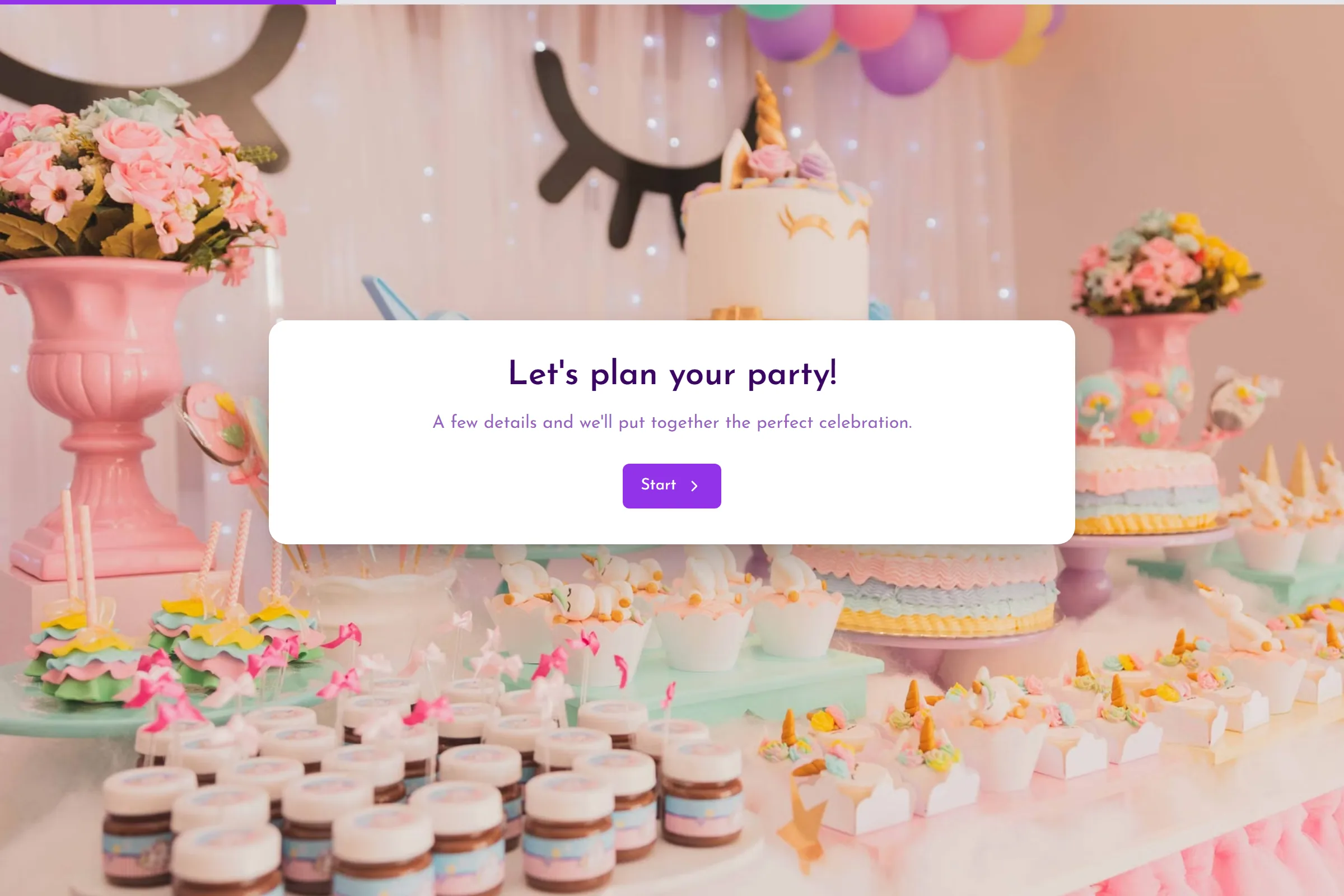 Party Booking Request template preview