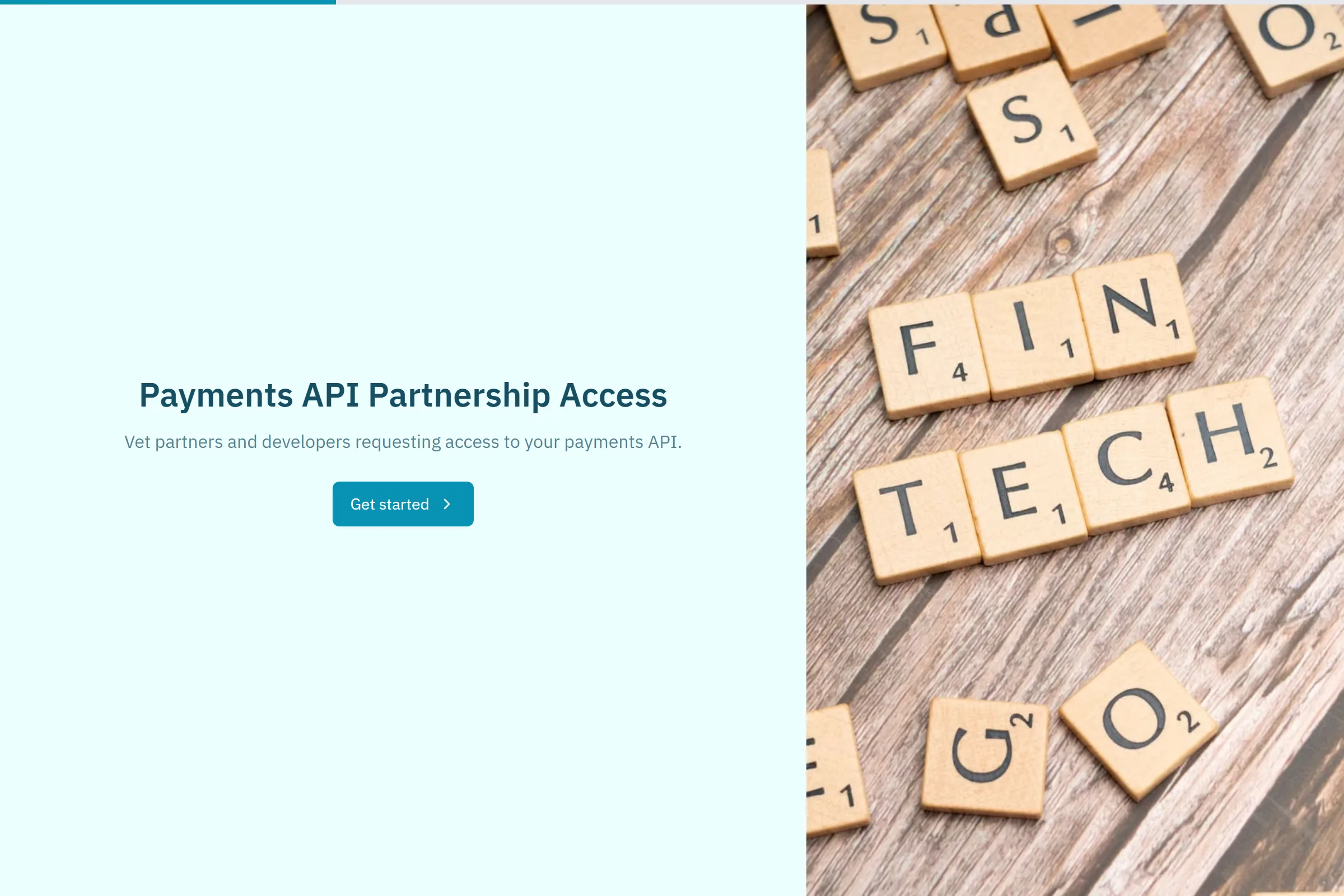 Payments API Partnership Access template preview