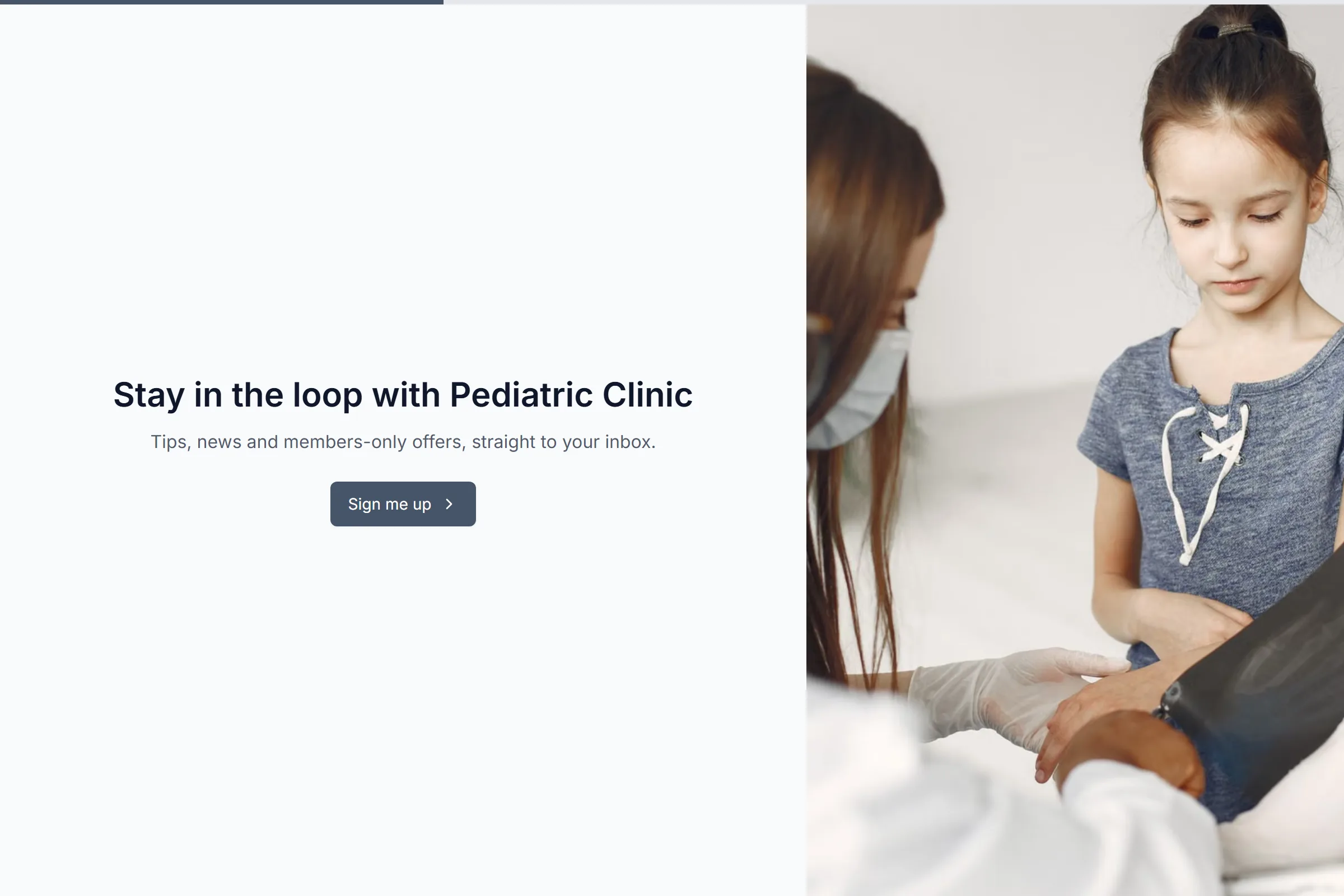 Pediatric Clinic Newsletter & Updates Signup template preview