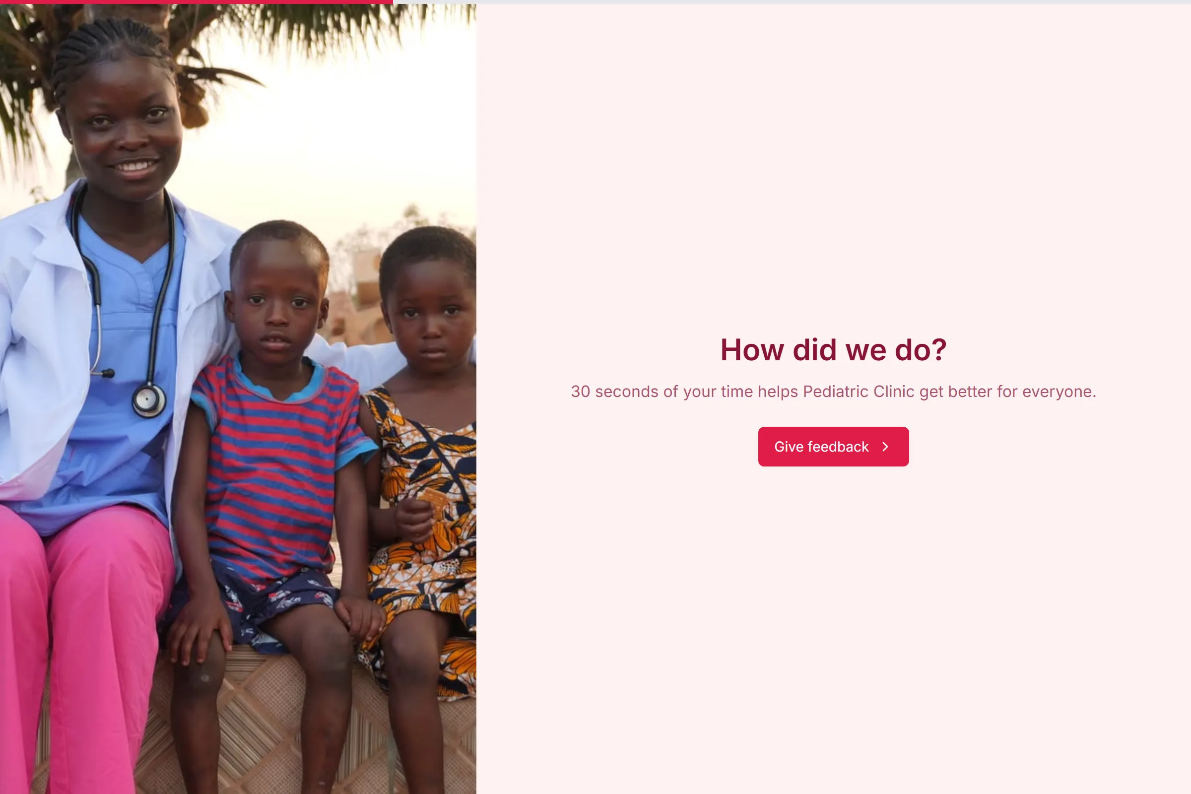 Pediatric Clinic Quick Feedback template preview