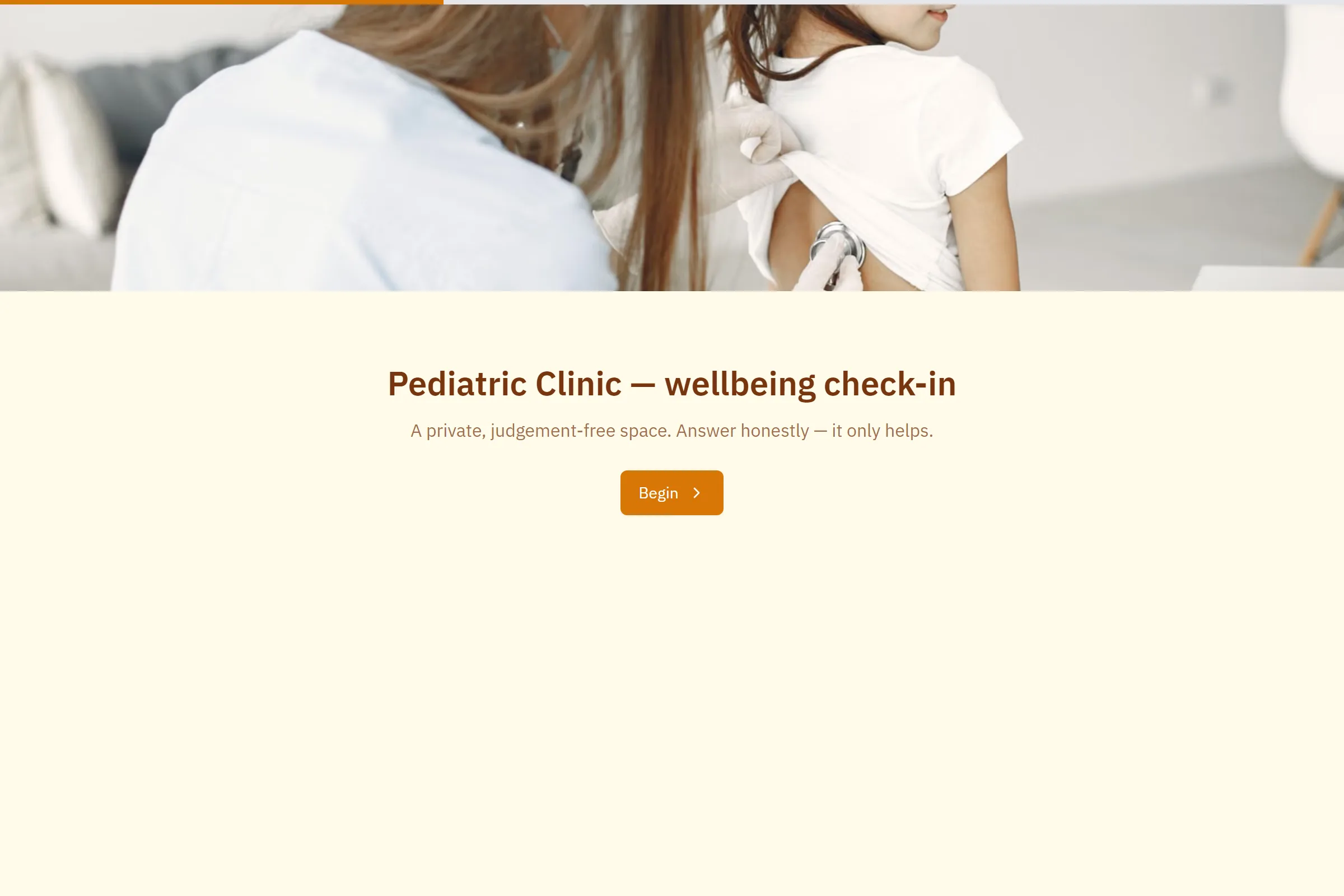 Pediatric Clinic Wellbeing Check-in template preview