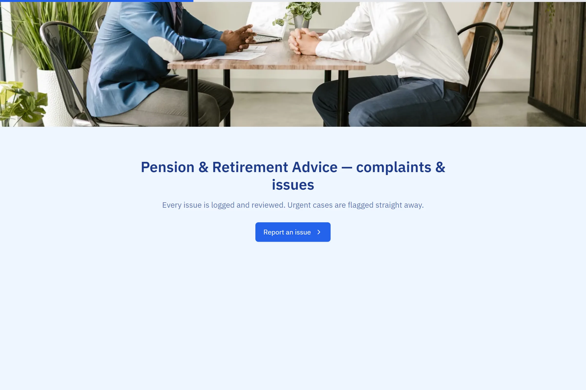 Pension & Retirement Advice Complaint / Issue Form template preview