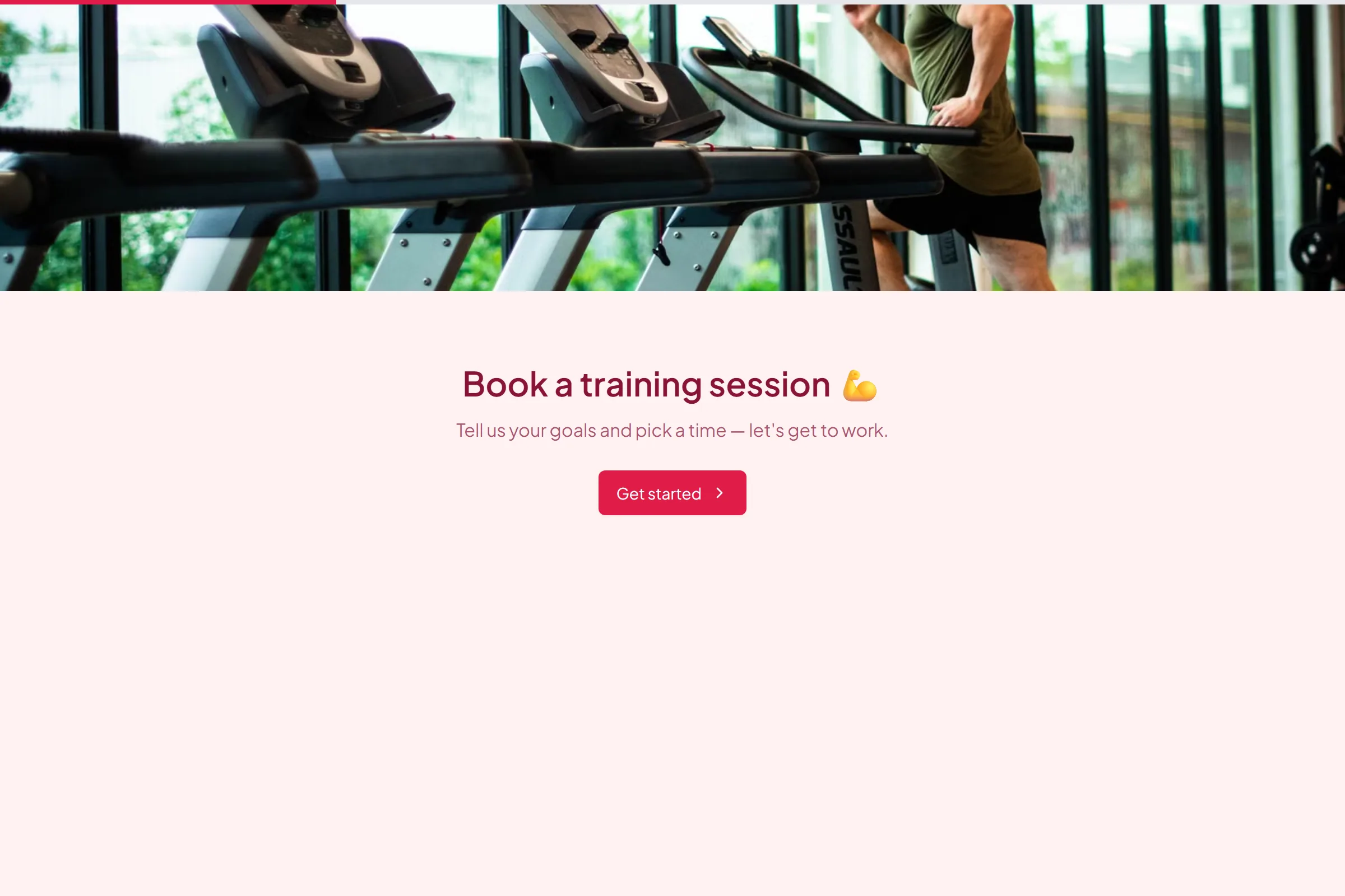 Personal Training Booking template preview