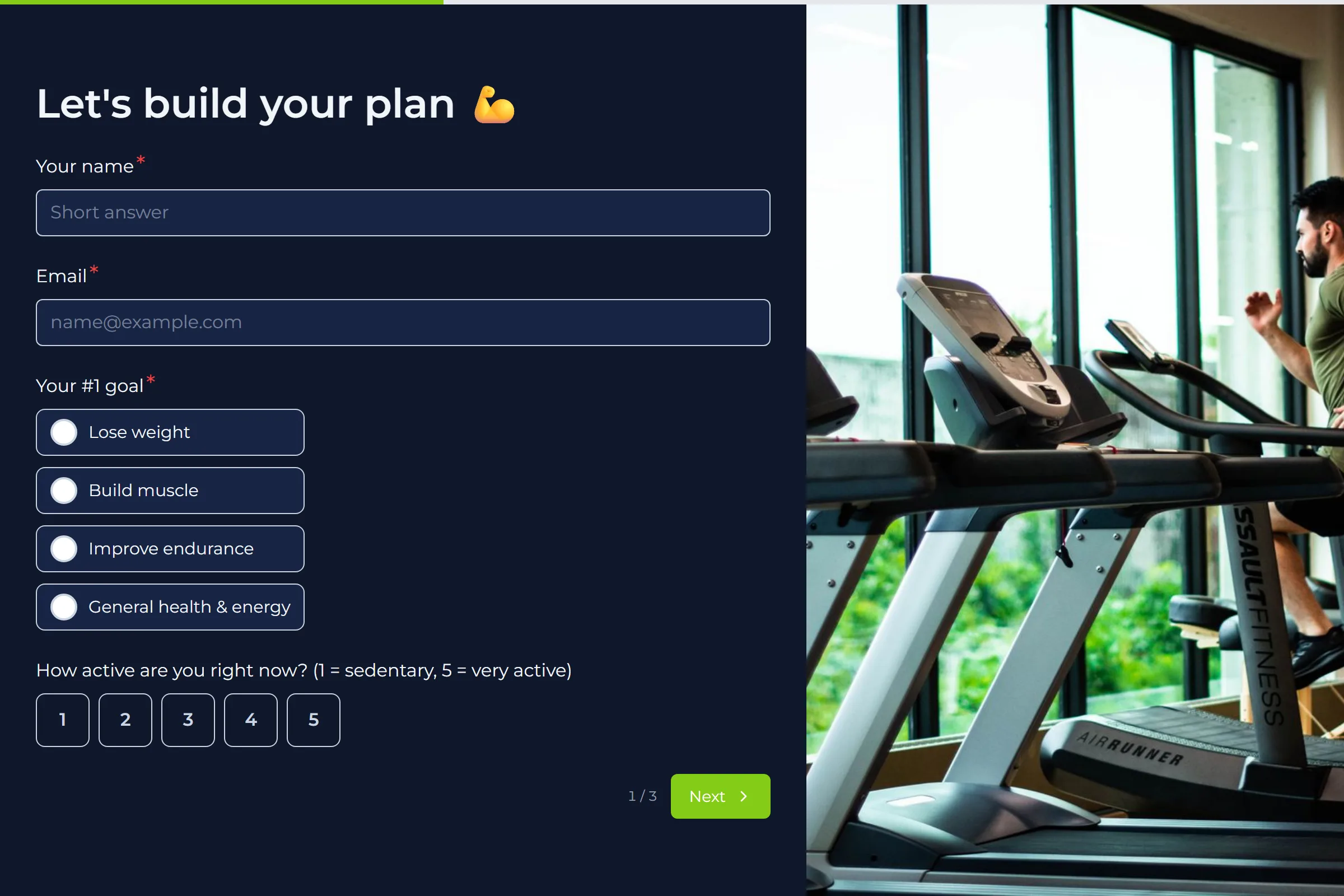 Personal Training Intake template preview