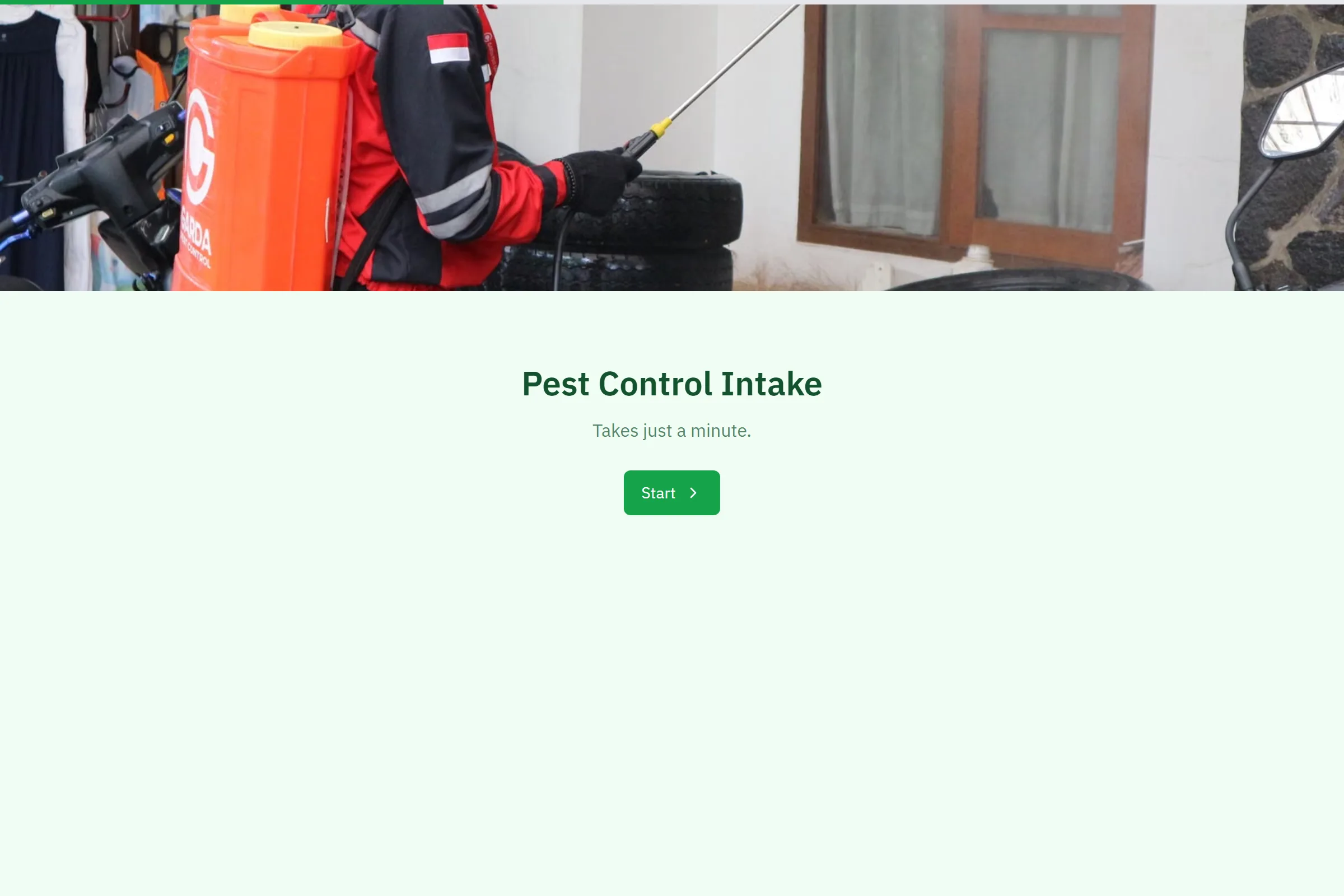 Pest Control Intake template preview