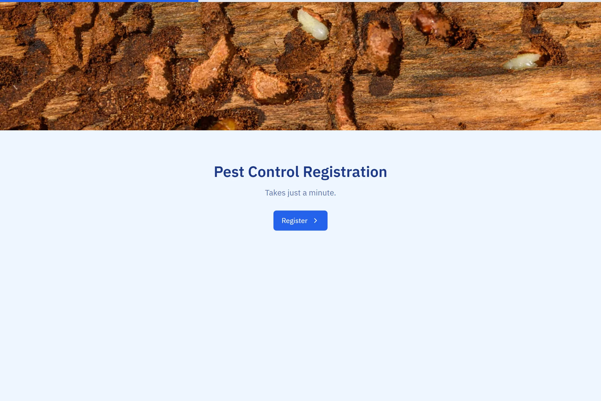 Pest Control Registration template preview