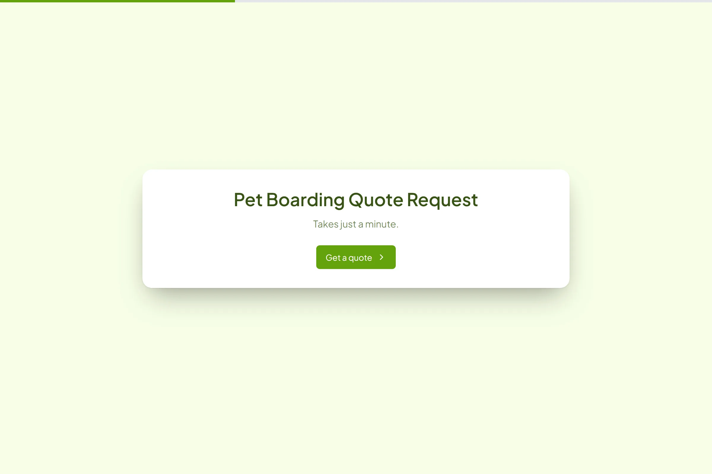 Pet Boarding Quote Request template preview