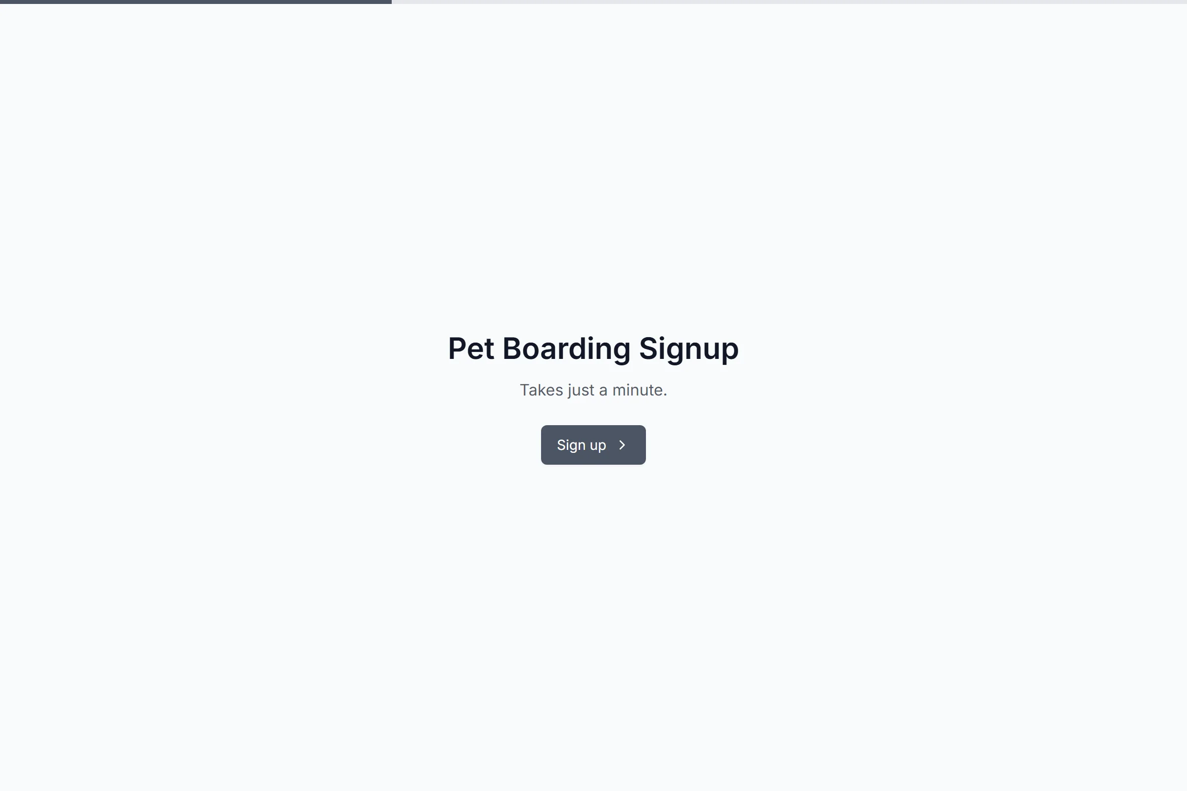 Pet Boarding Signup template preview