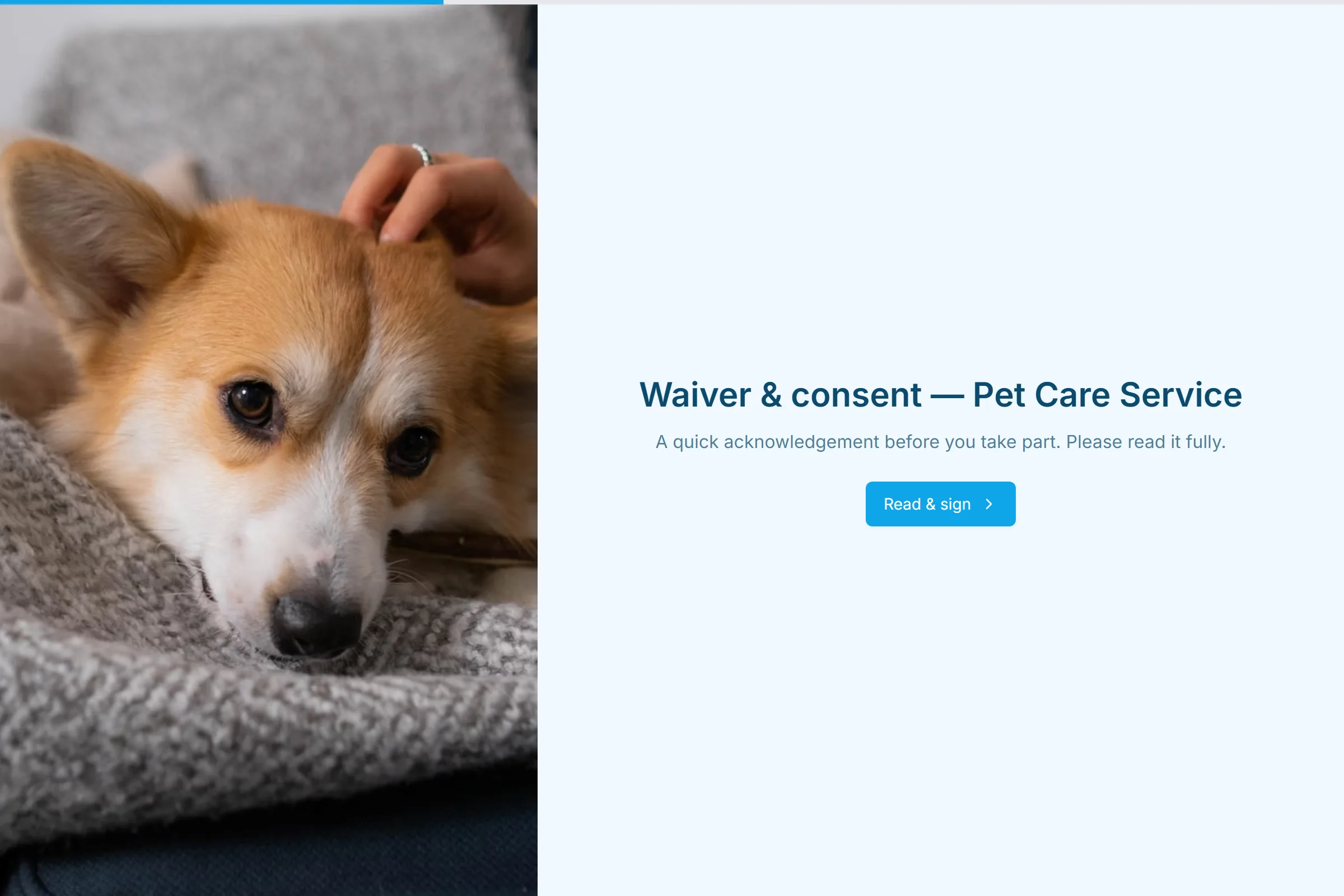 Pet Care Service Liability Waiver & Consent template preview