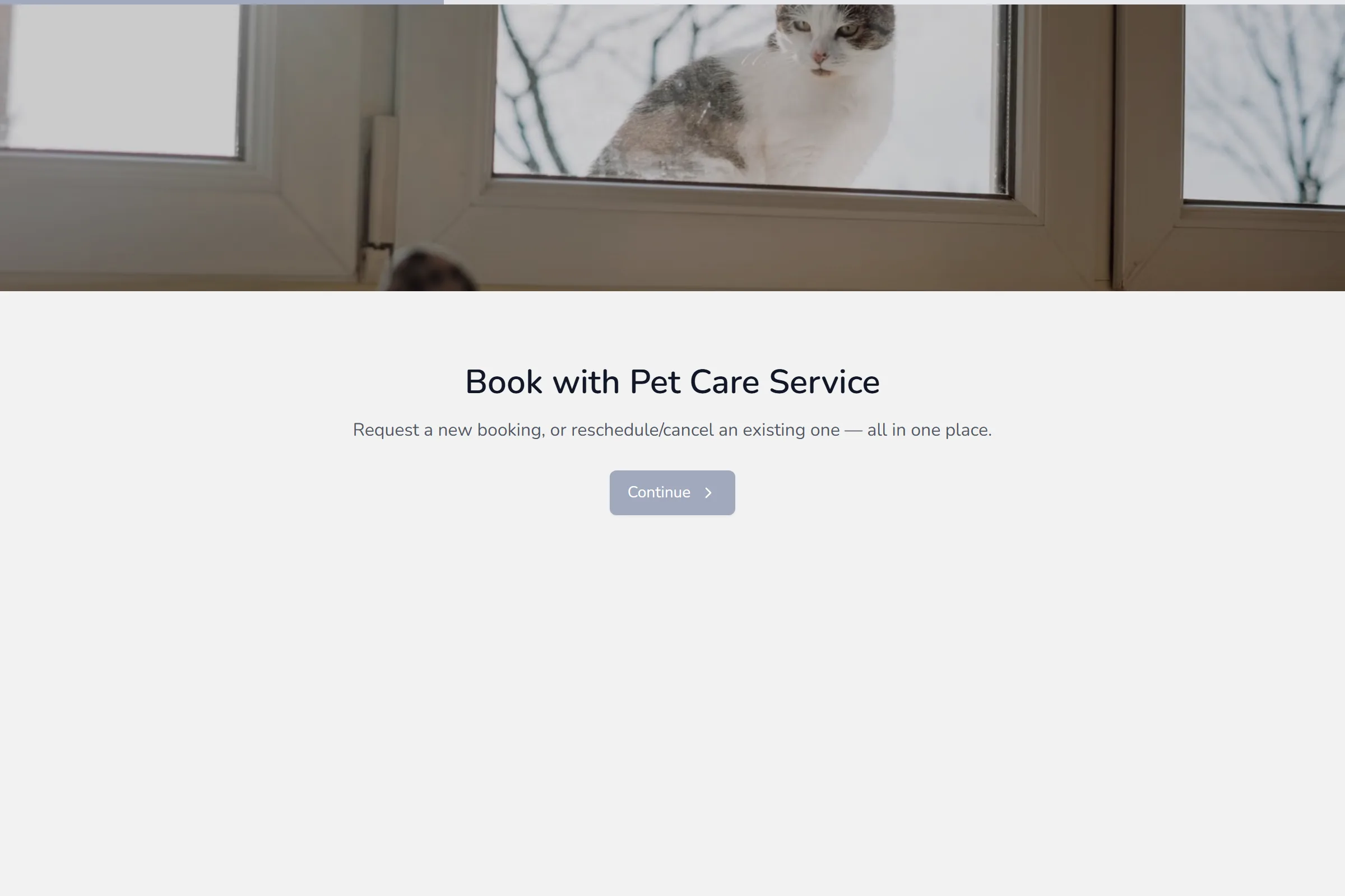 Pet Care Service Reschedule / Cancel Request template preview