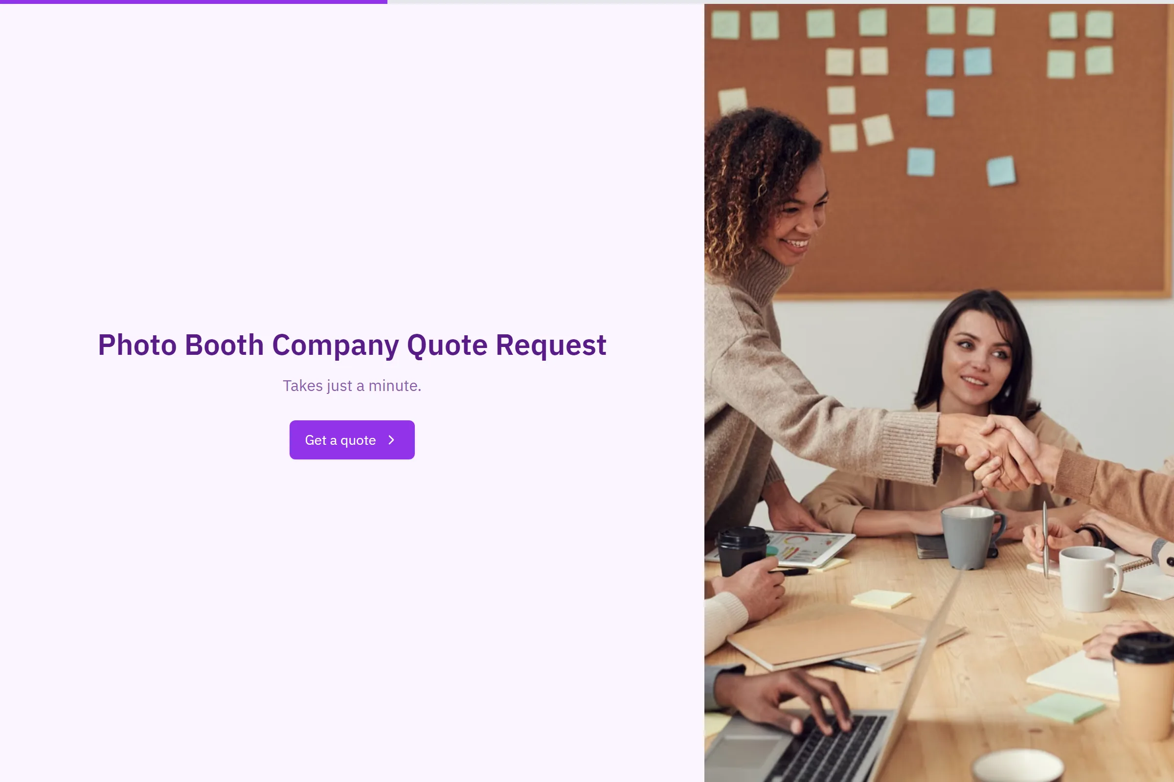 Photo Booth Company Quote Request template preview