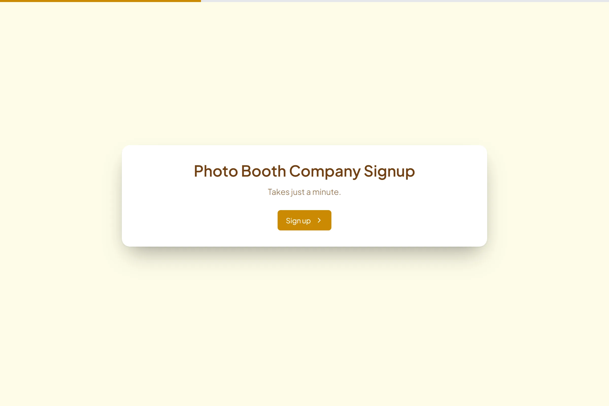 Photo Booth Company Signup template preview