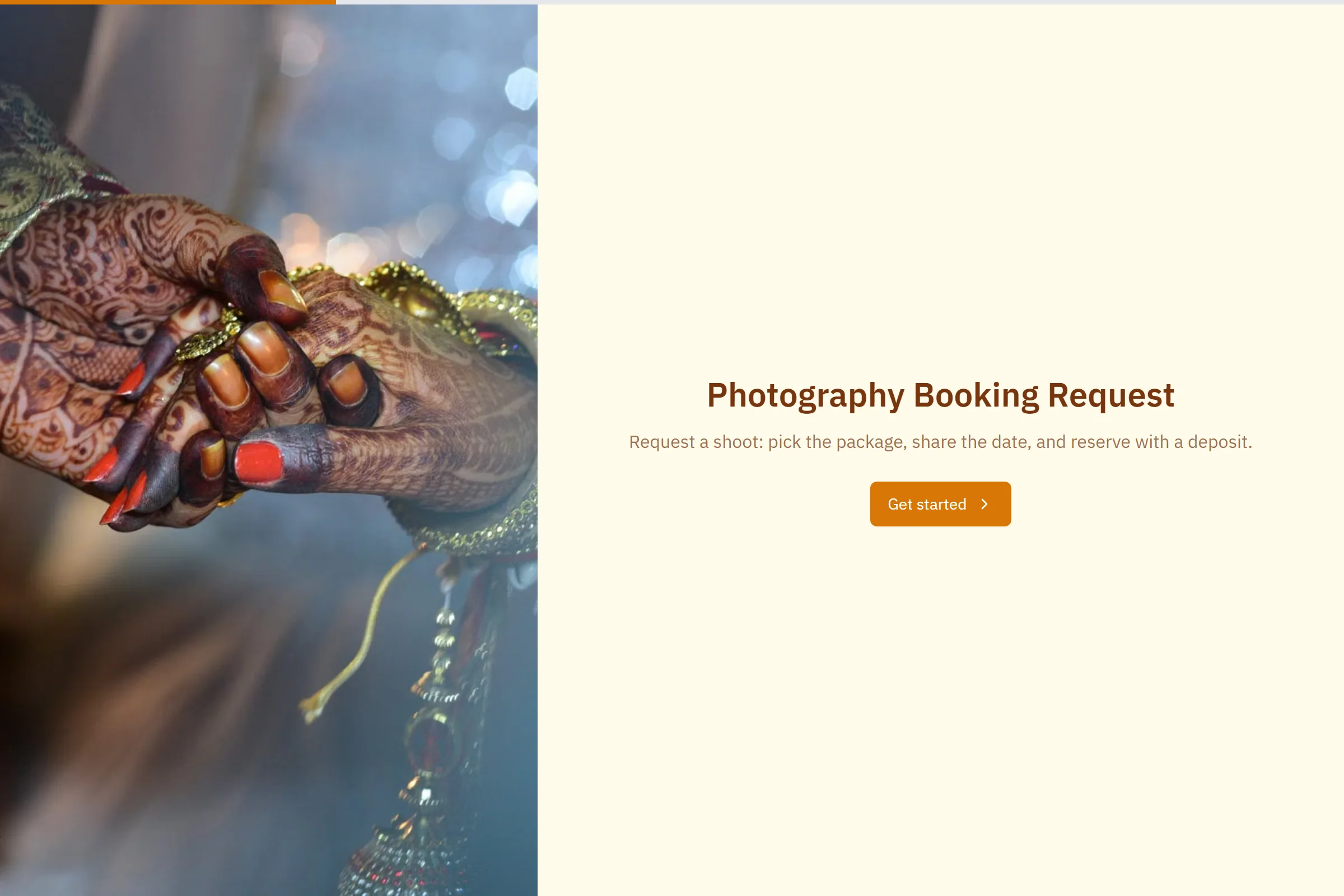 Photography Booking Request template preview
