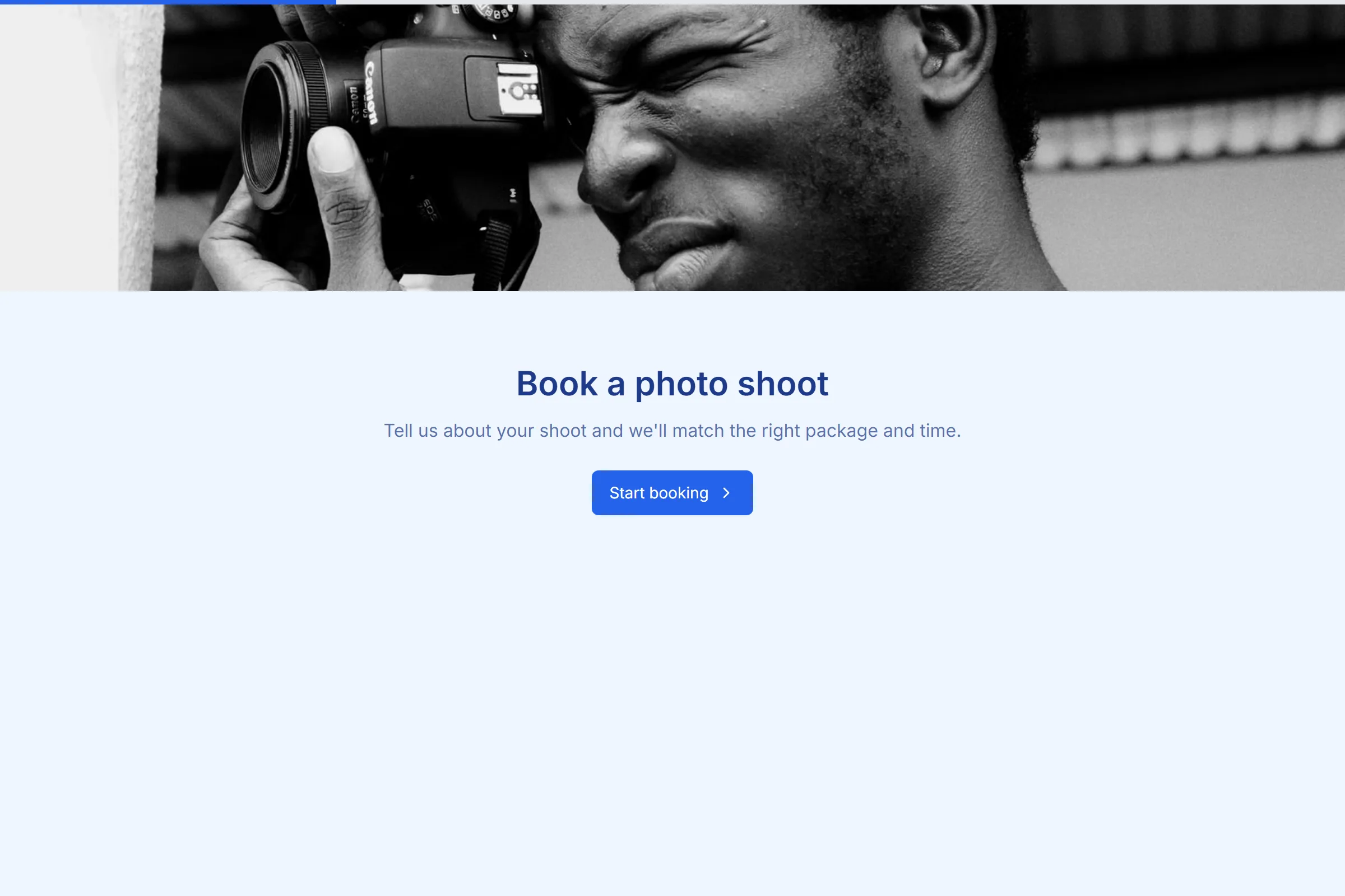 Photography Session Booking template preview
