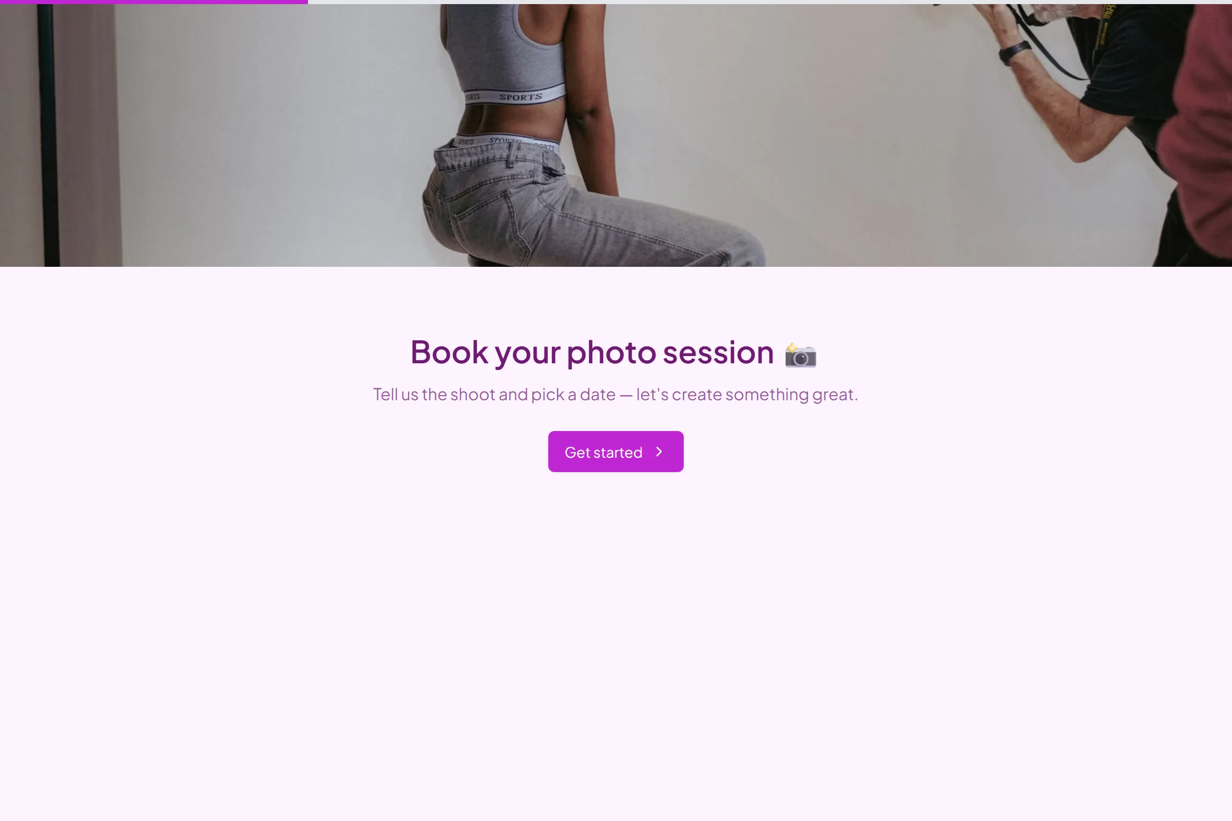 Photography Session Booking template preview