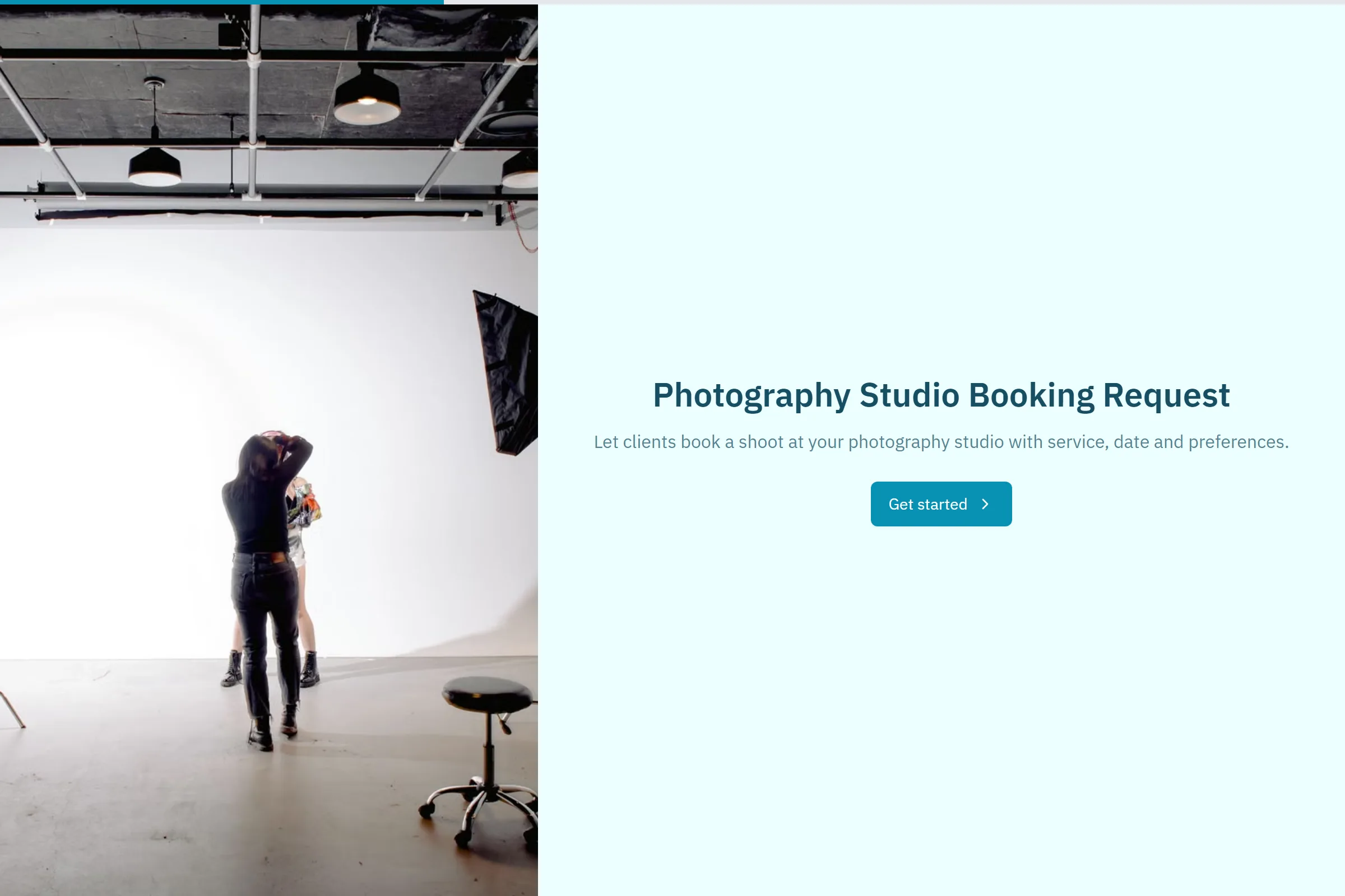 Photography Studio Booking Request template preview