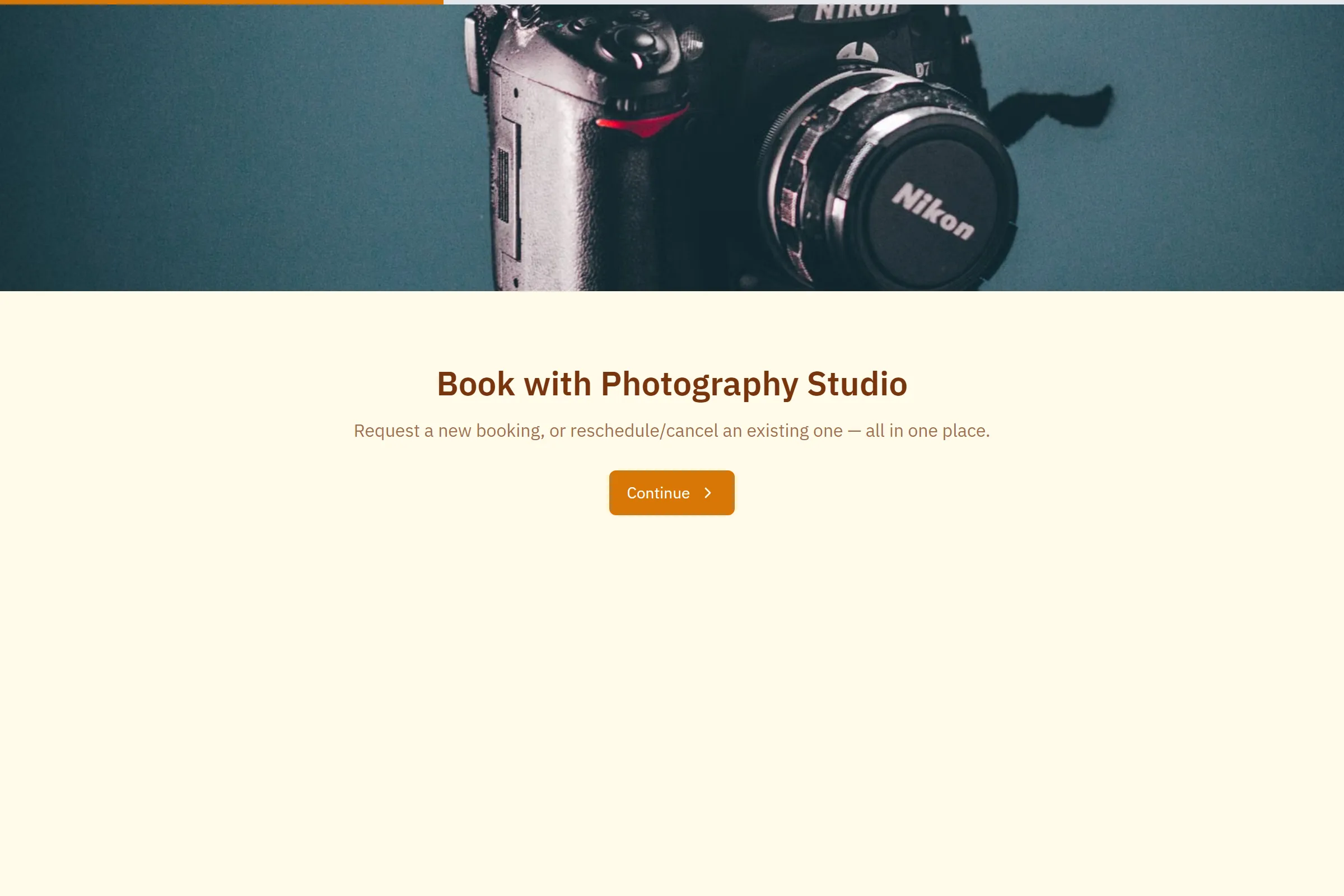 Photography Studio Reschedule / Cancel Request template preview