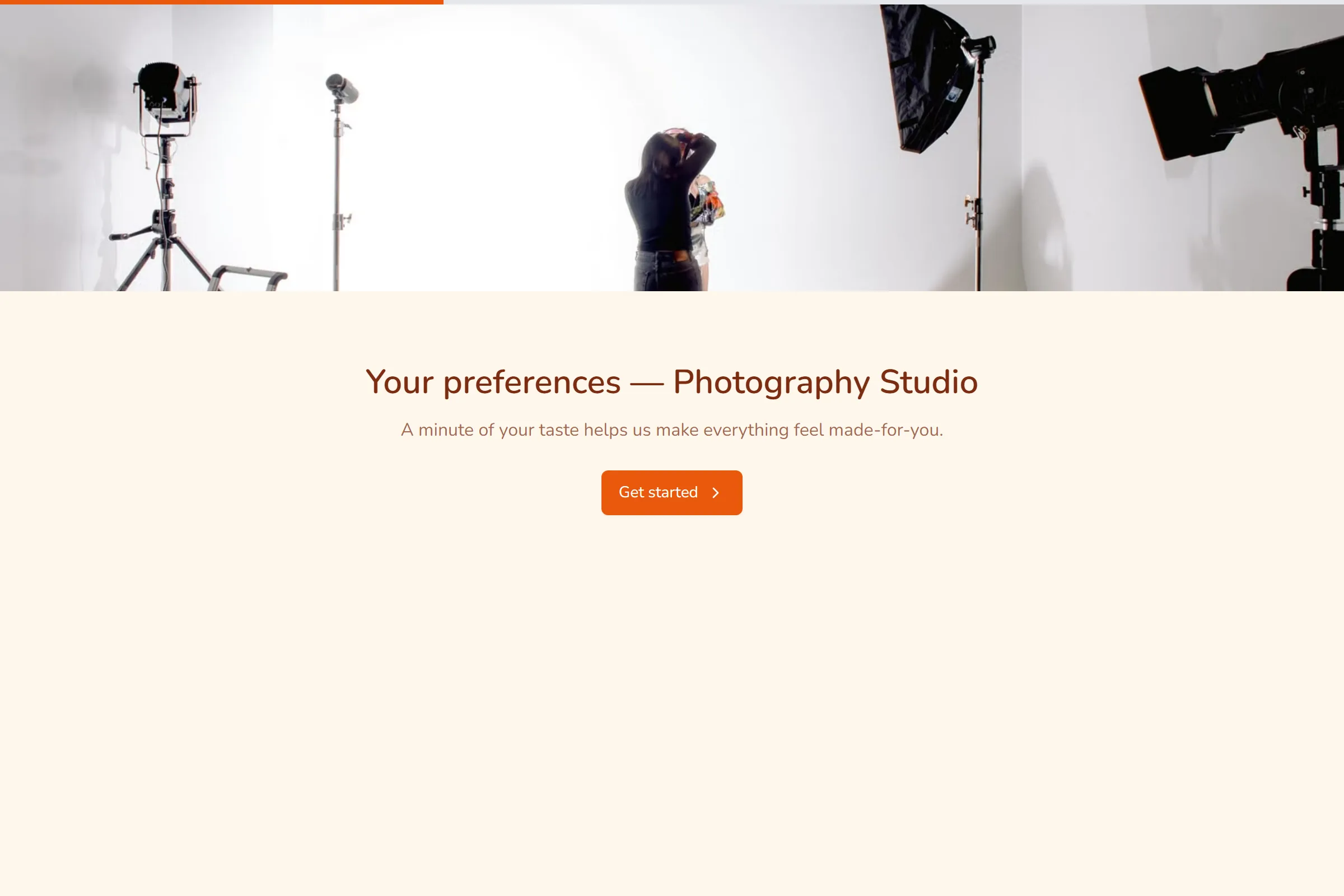 Photography Studio Style & Preferences template preview