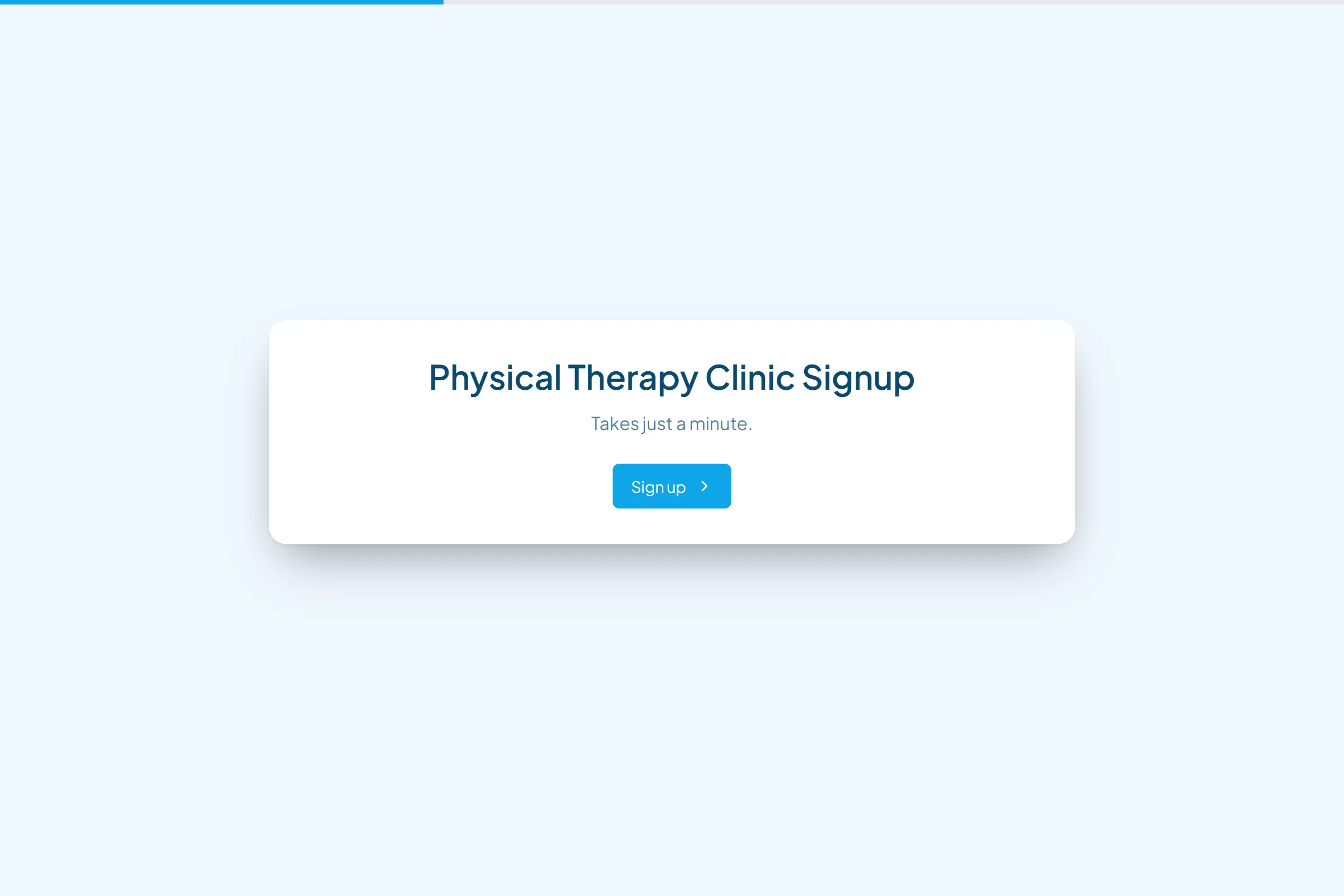 Physical Therapy Clinic Signup template preview
